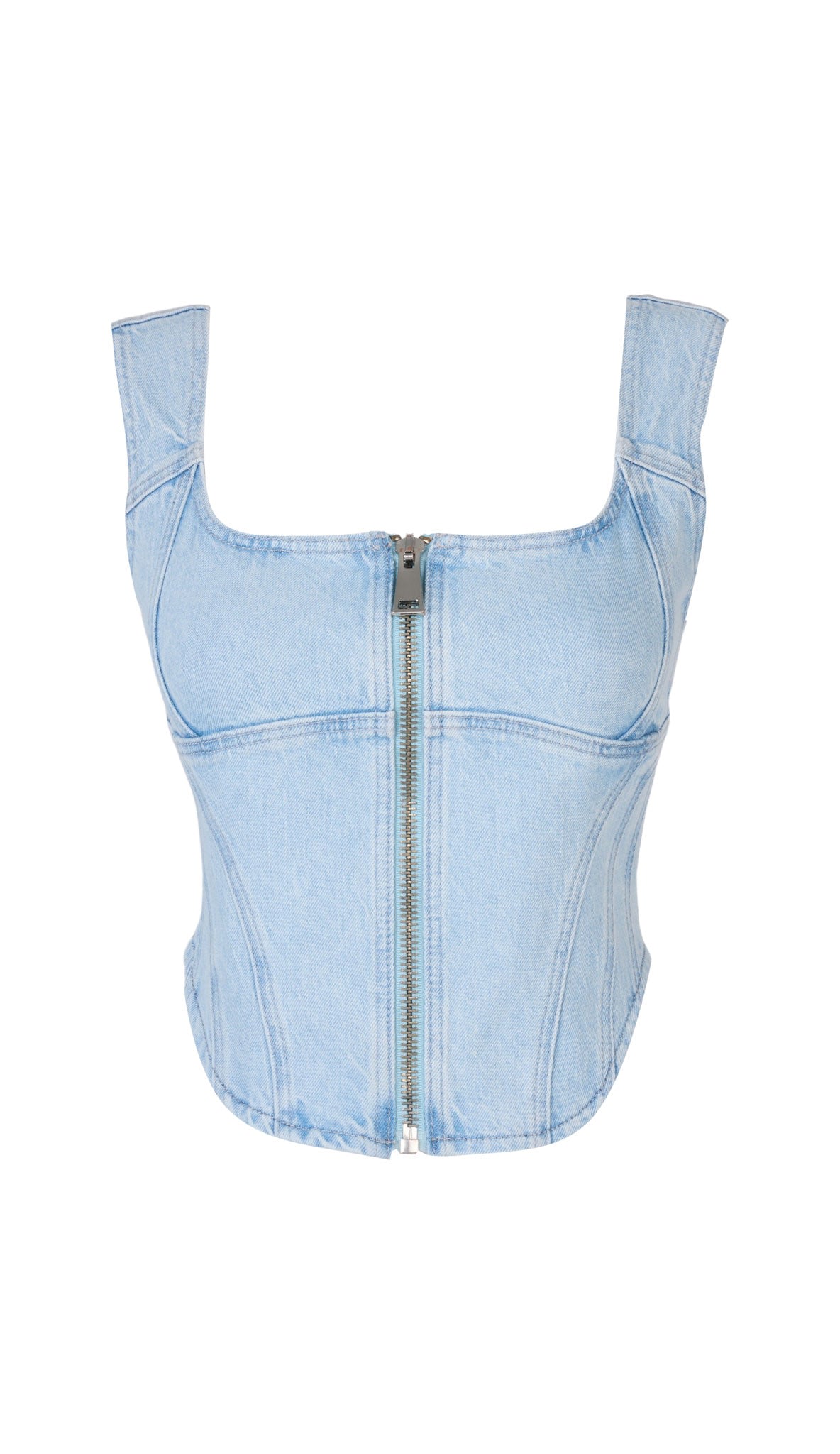 Rhodaine Women's Blue Pino Denim Corset In Blue