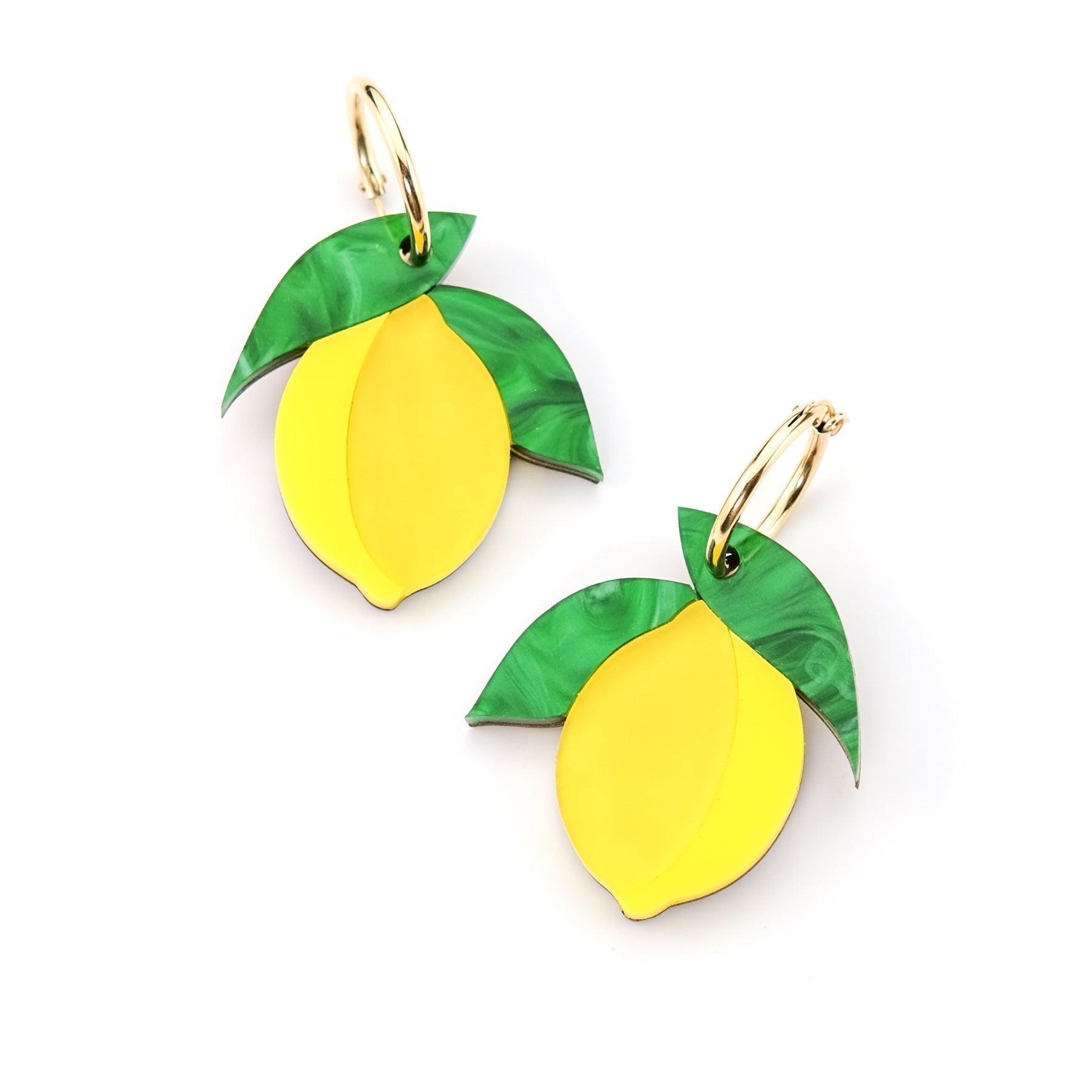 Shop By Chavelli Women's Green / Yellow / Orange Sicilian Lemon Earrings In Green/yellow/orange