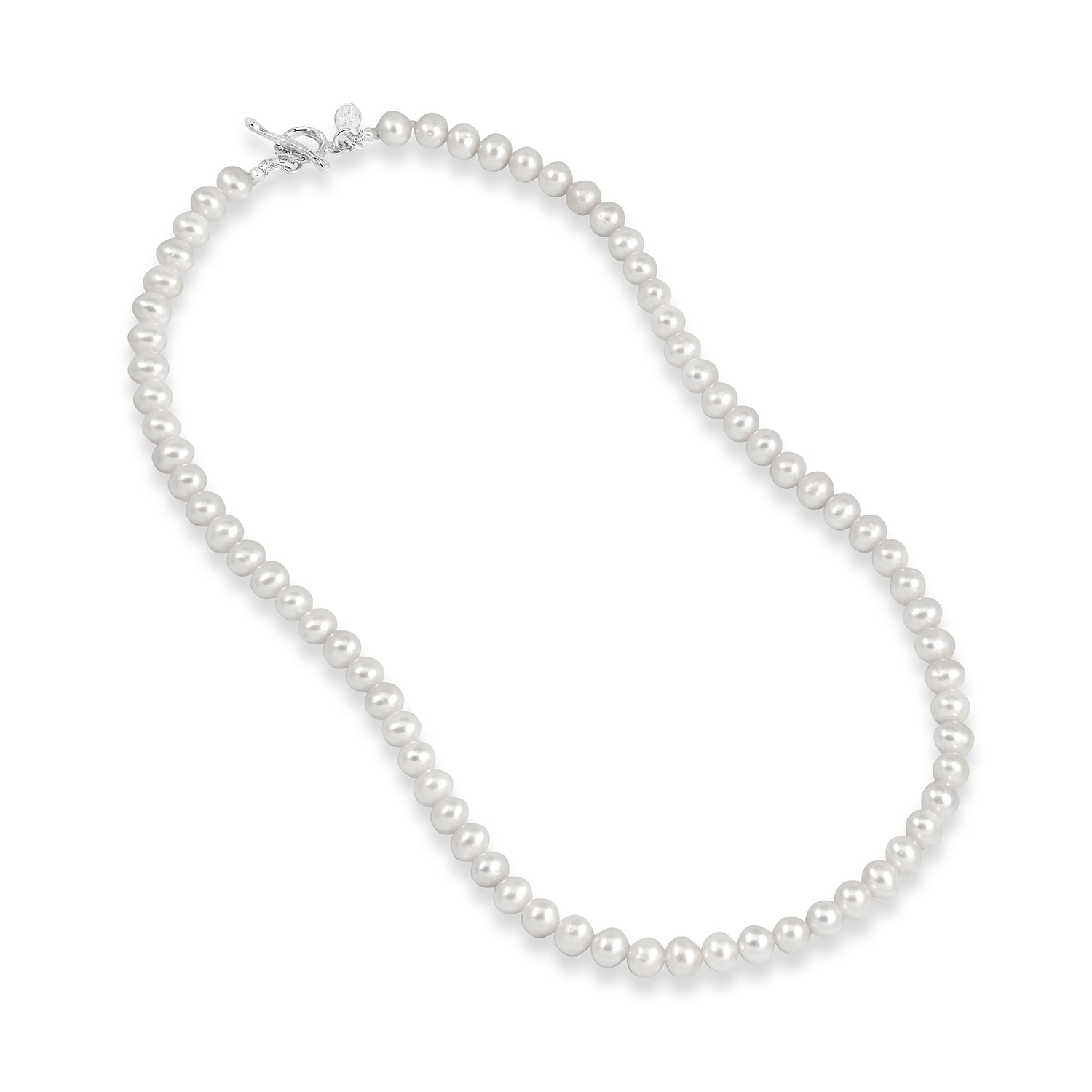 Dower & Hall Men's Medium White Freshwater Pearl Necklace In White