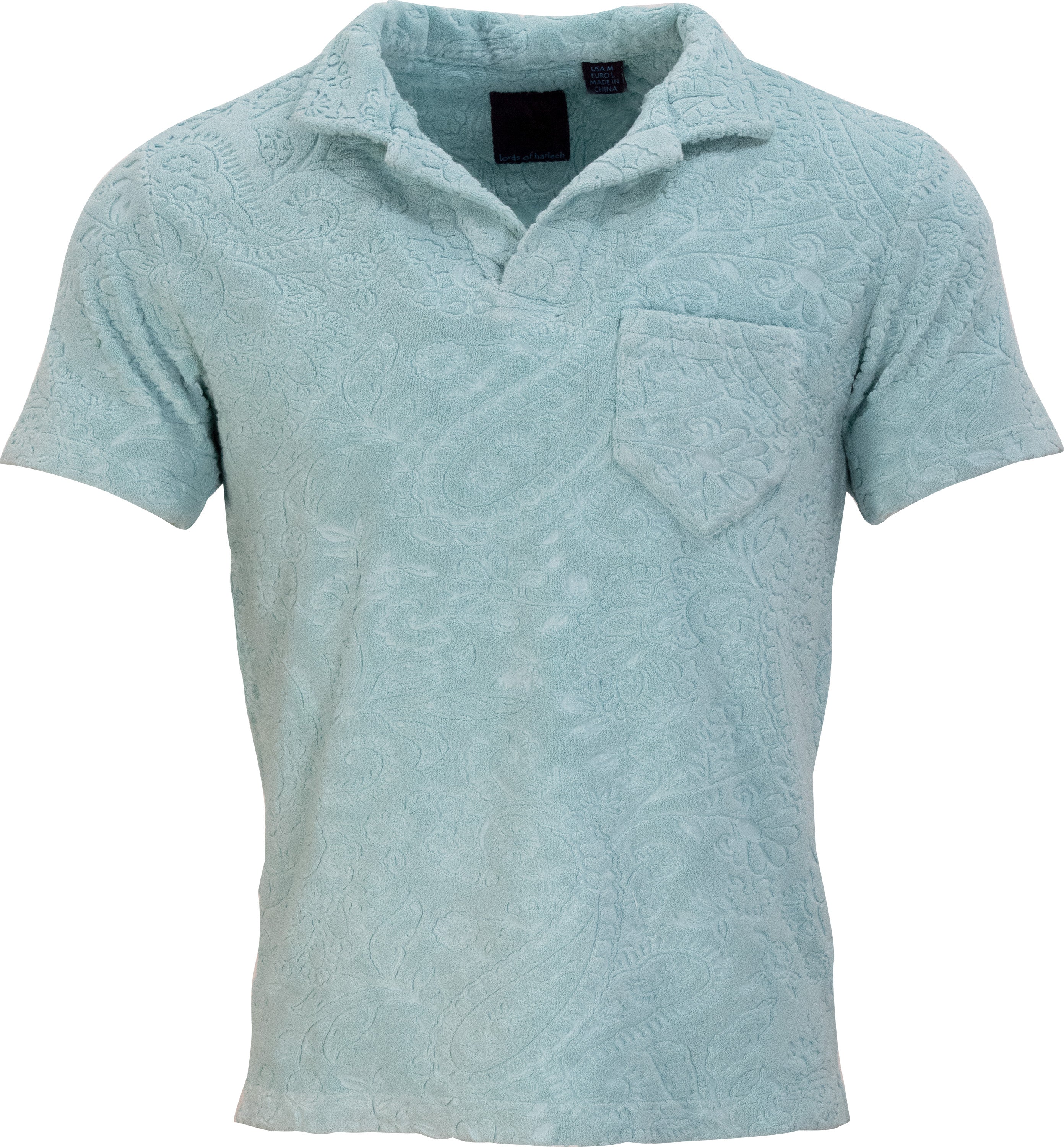 Men’s Green / Blue Johnny Towel Polo Shirt In Nile Small Lords of Harlech