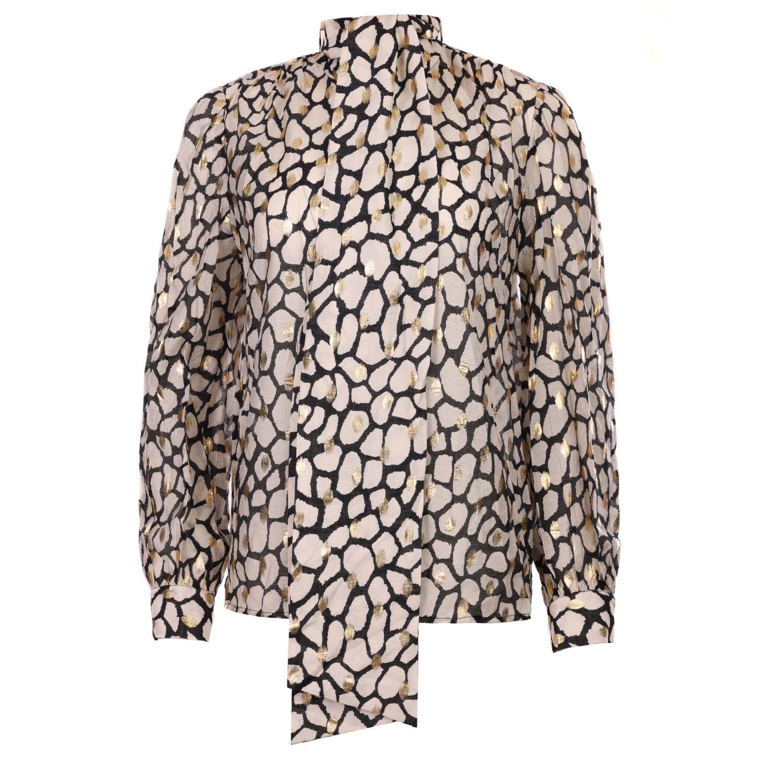 Traffic People Women's Gold / Black / White Stepping Stones Bonnie Blouse In Multi
