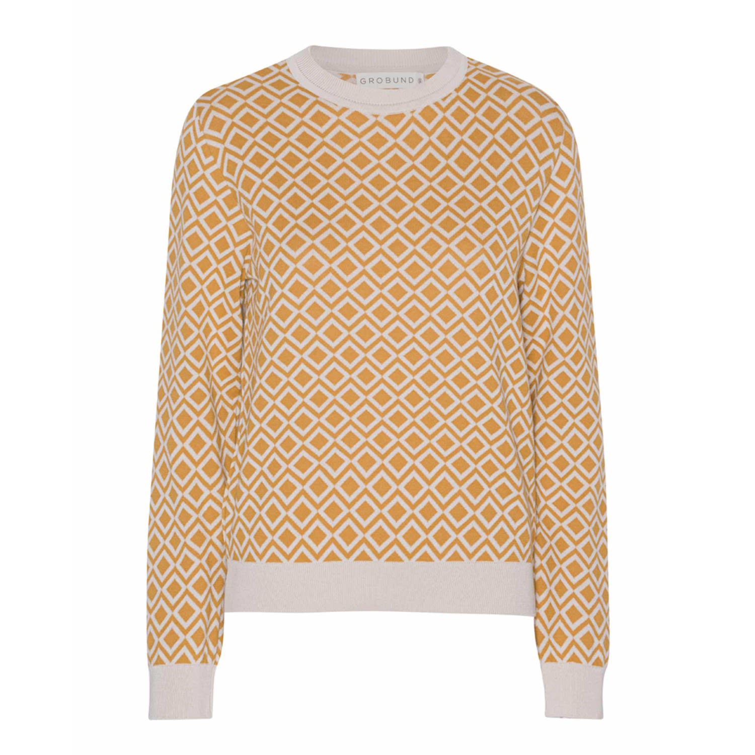 Grobund Women's Yellow / Orange  Petra Knit Blouse - The One With Ocher Pattern In Yellow/orange
