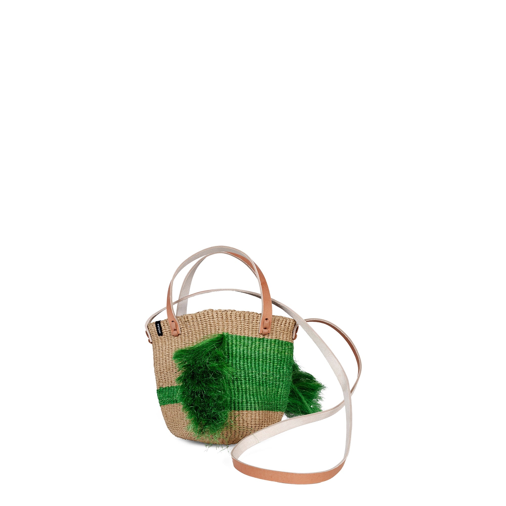 Mifuko Women's Green / Brown Majani Kiondo Crossbody Basket Bag - Ervin Latimer Design Green Xs In Multi