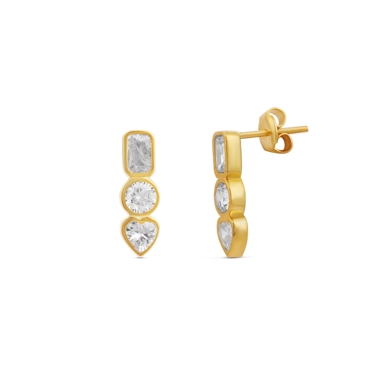 Women's Small Multi Shape Drop Earrings - Gold | Shymi