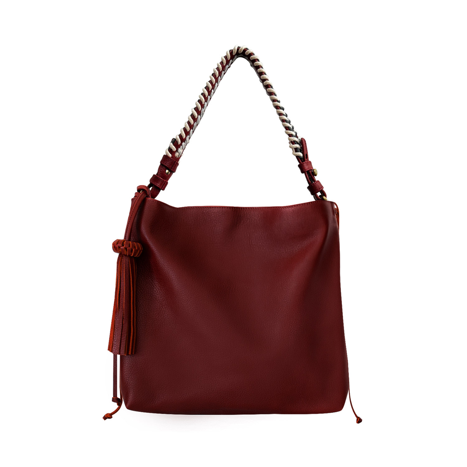 Women’s Red / Gold Mini Bacalar Reddish Cognac Soft Leather Slouchy Hobo With Detachable Woven Strap Bixi Awotan