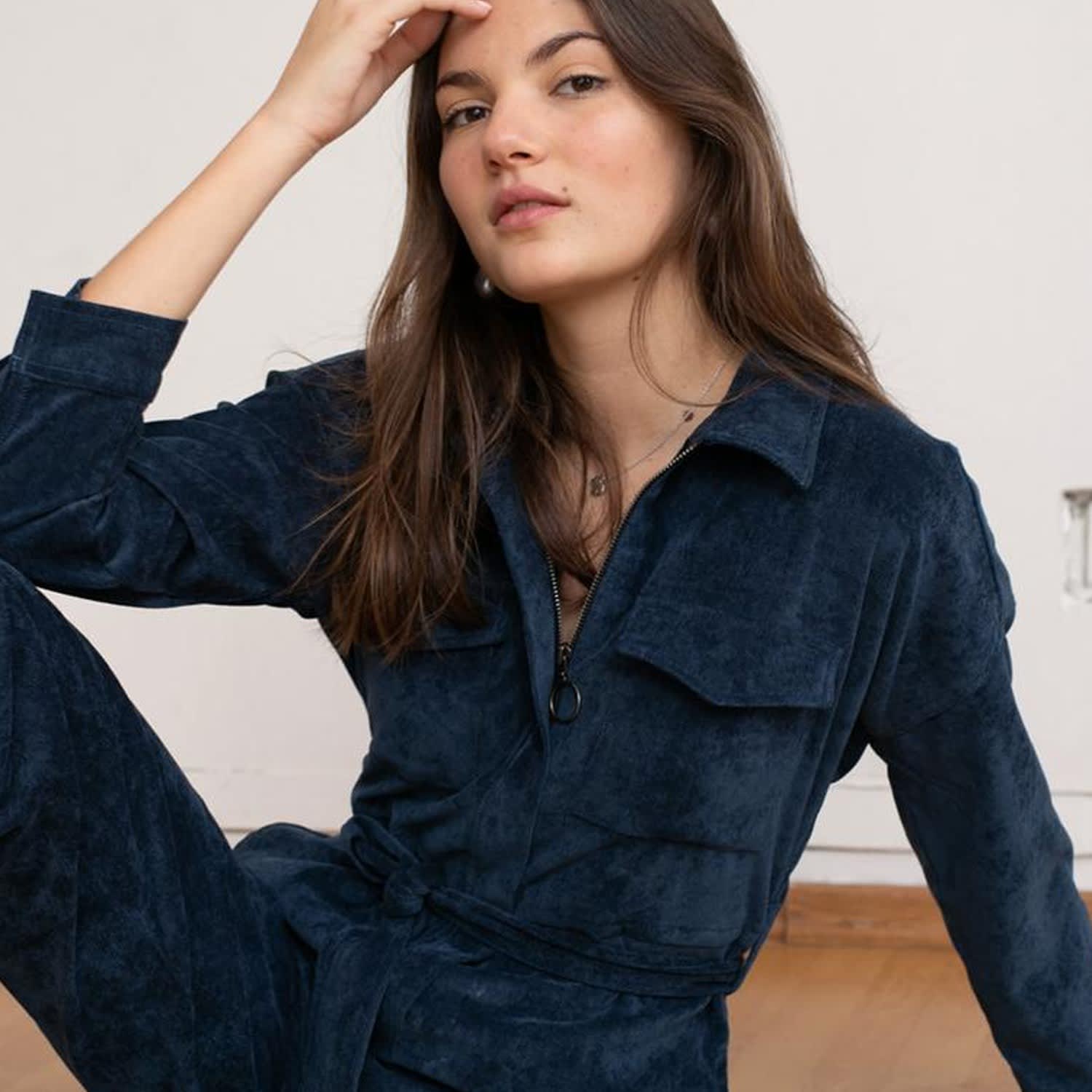 blue corduroy jumpsuit