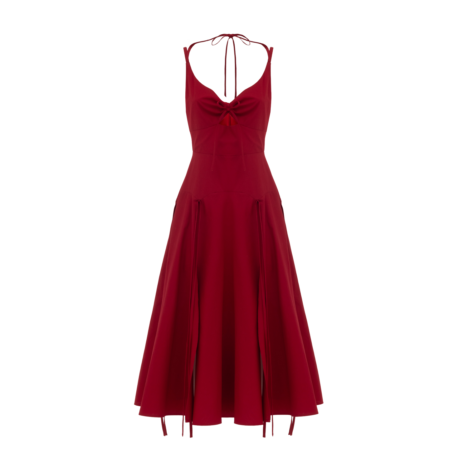 halter maxi dress satin Black Satin Halter Maxi Dress main image 0