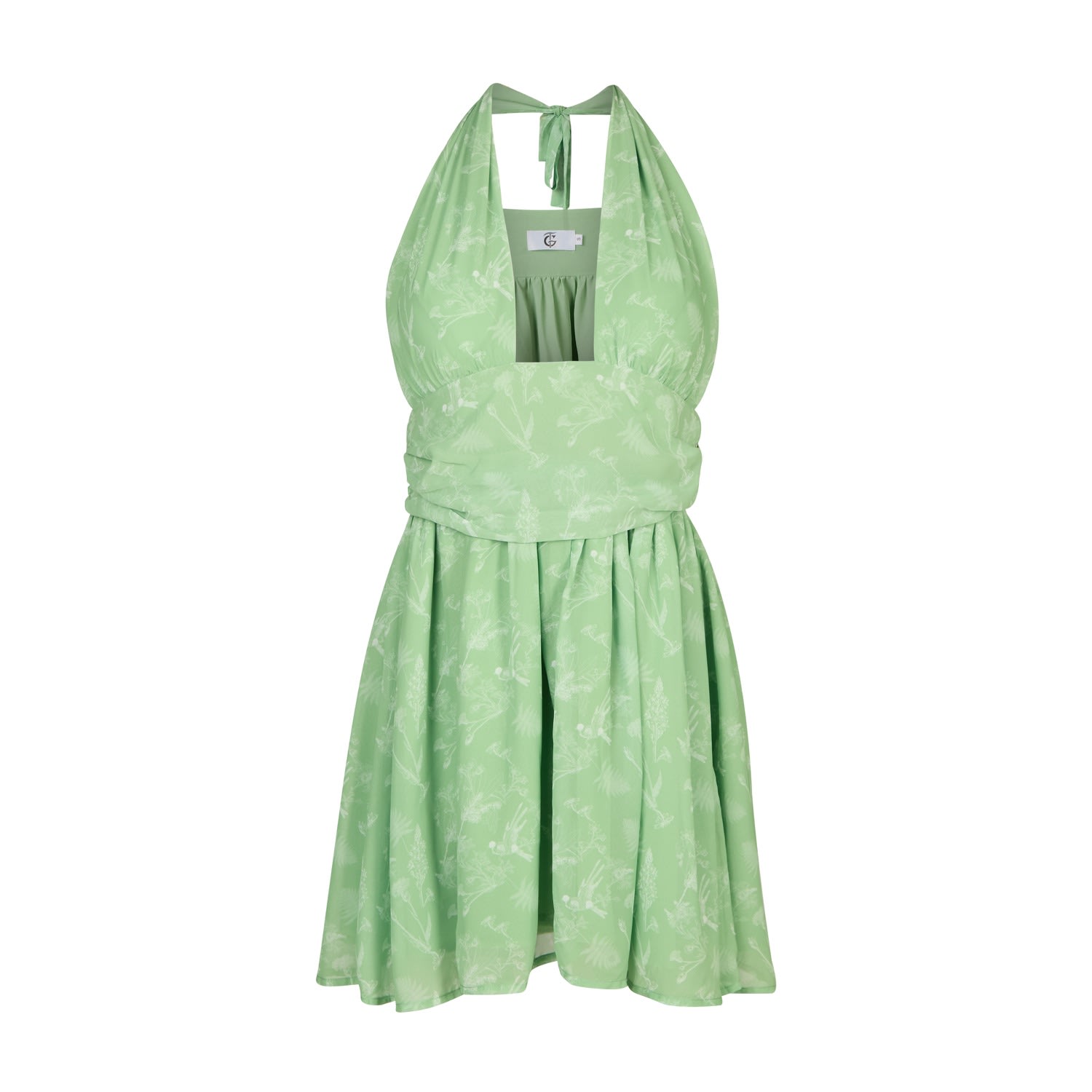 Thegtfashion Women's Green Halter Mini Dress