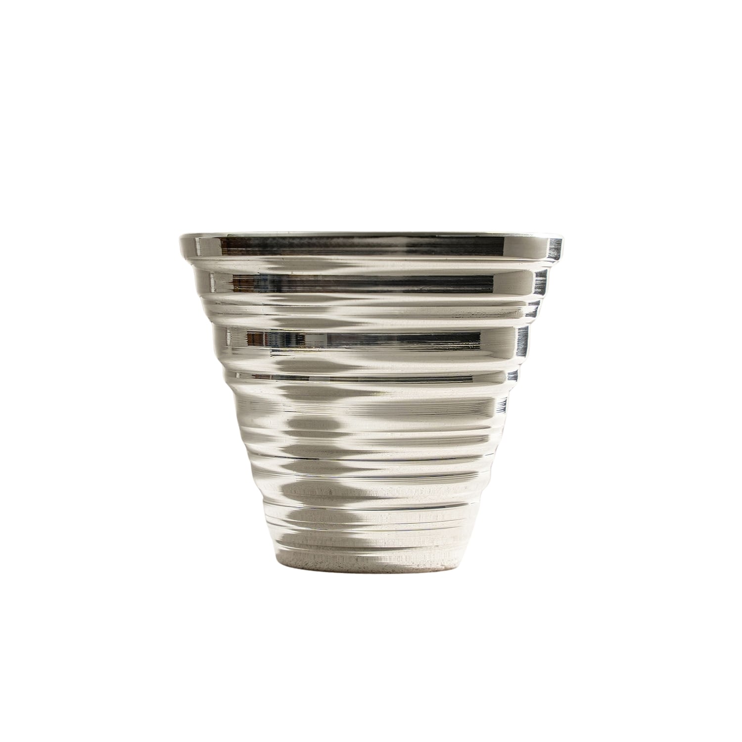 Anatoliacraft Serrated Full Silver Coated Copper Tumbler · Handmade Copper Glass