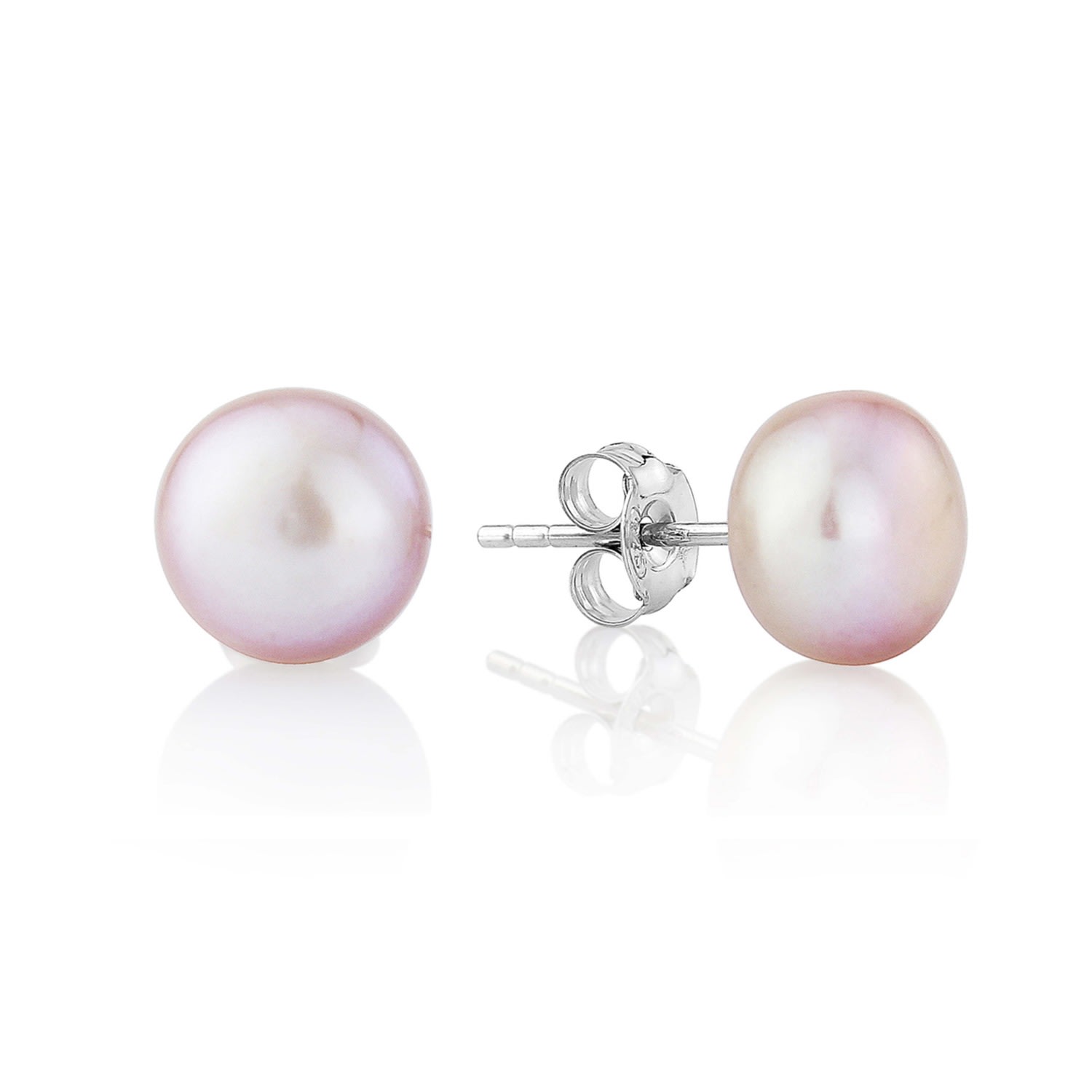 Women’s Silver / Pink / Purple Molina Pink Freshwater Pearl Stud Earrings Auree Jewellery