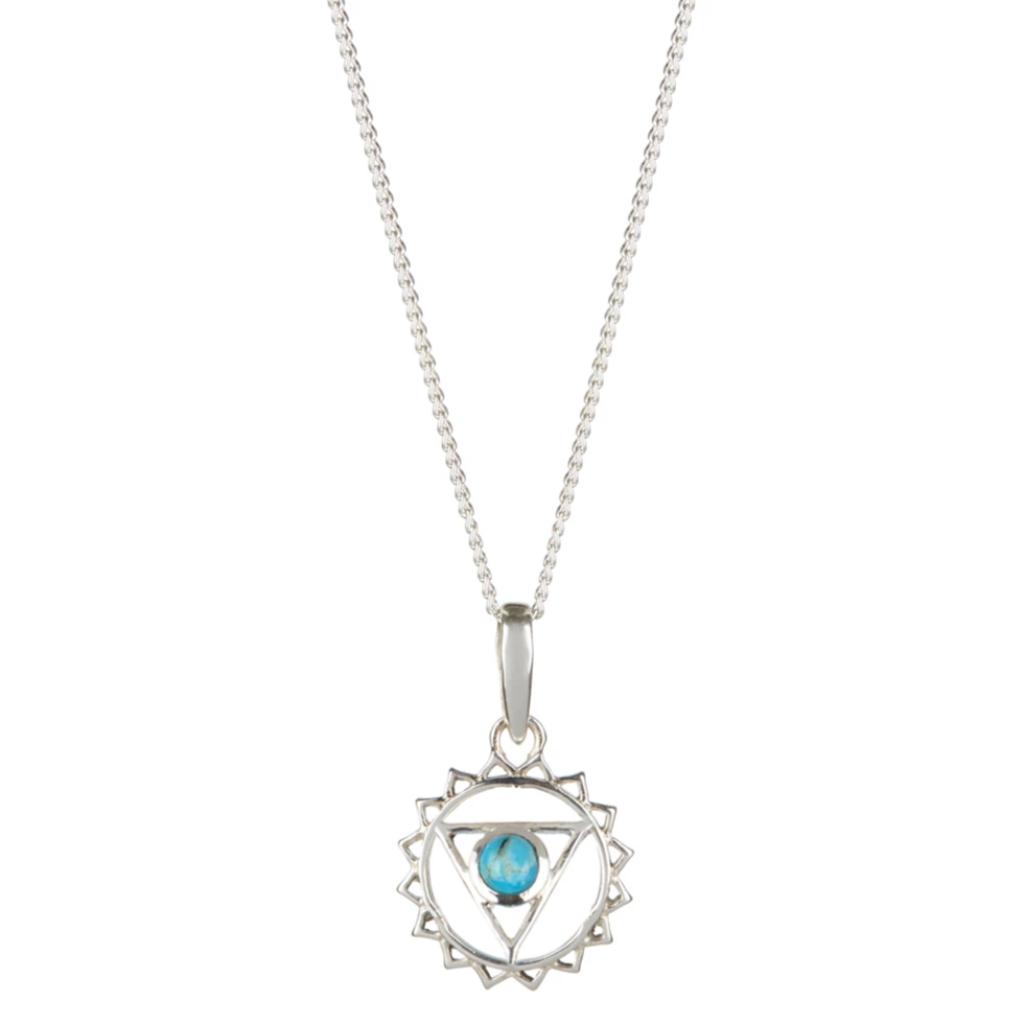 Charlotte's Web Jewellery Women's Throat Chakra Silver Necklace - Turquoise In Silver