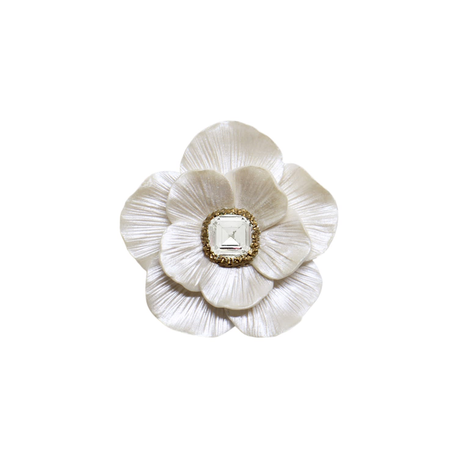 Women’s White / Gold Fairytale Brooch - Pure Swarovski | Alegoria Jewellery