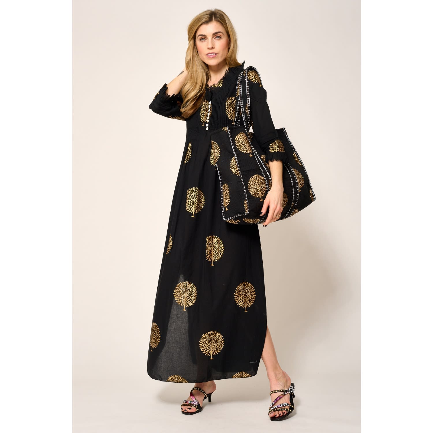 at Last... Annabel Cotton Maxi Dress - Black