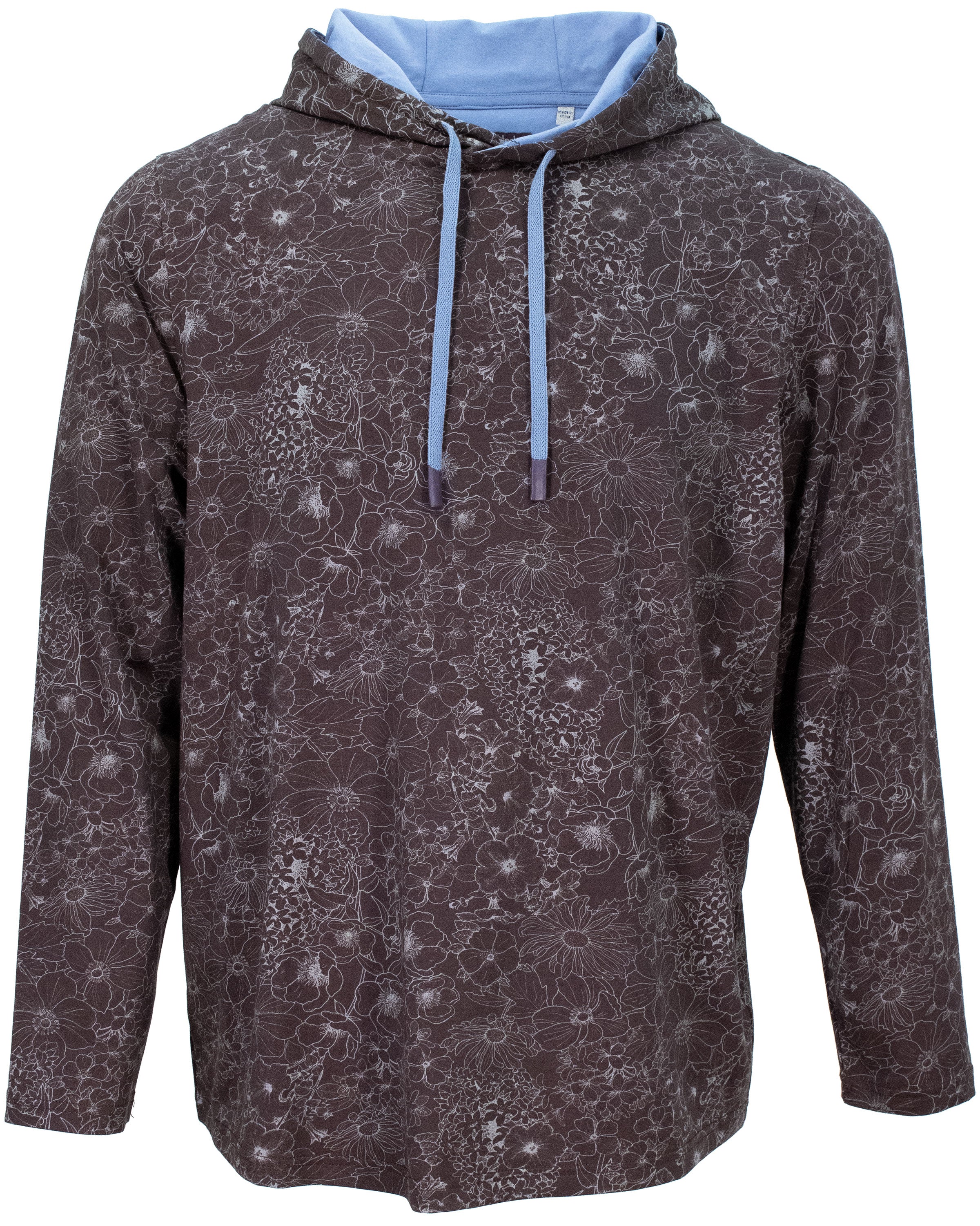 Lords Of Harlech Horatio Outline Floral Printed Hoodie - Black In Black