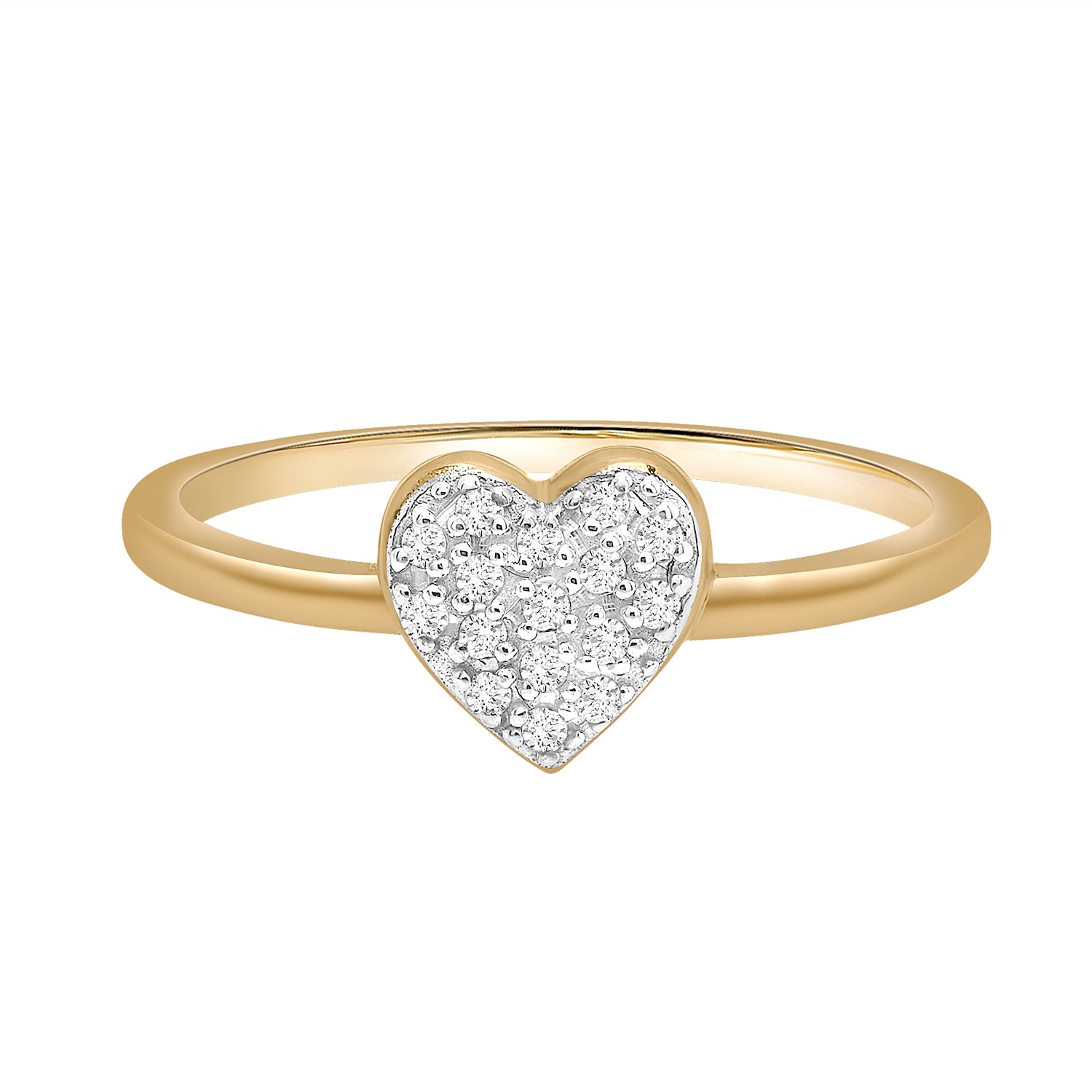 Women’s Mia Diamond Heart Ring - Yellow Gold Miki & Jane