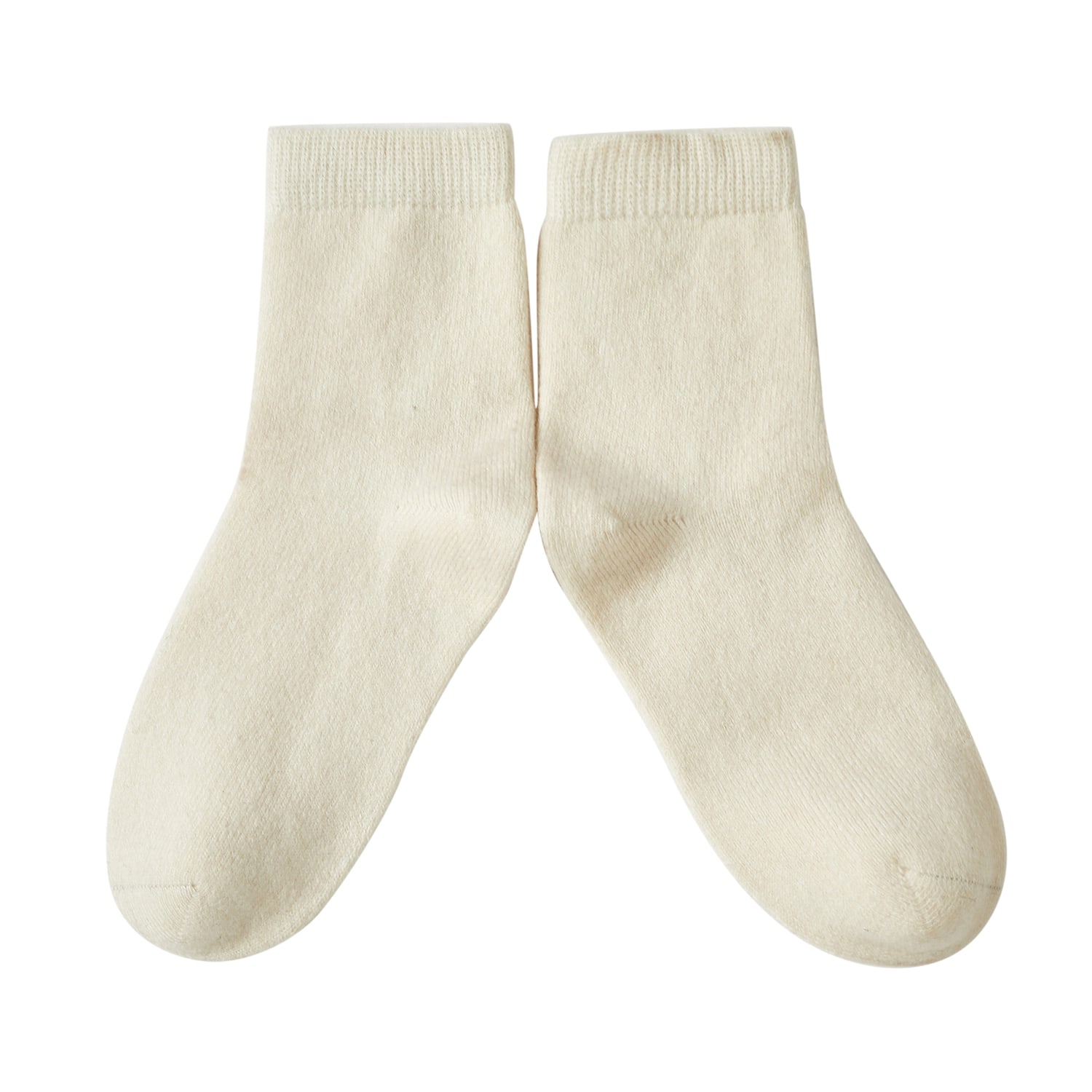 Soft Strokes Silk Women's Wool Quarter-length Socks Set Of Two - Meditating Lamb Collection In Vanilla White In White