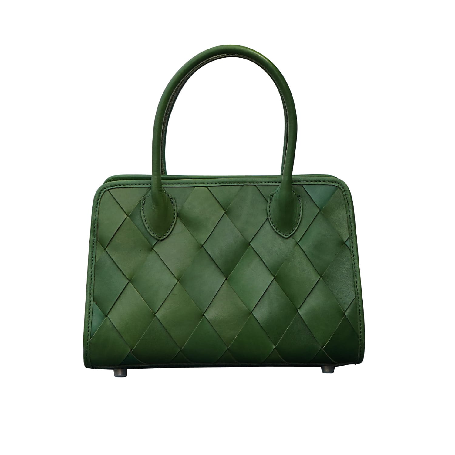 Kira Mini Leather Satchel Bag Green Python, Berberovic