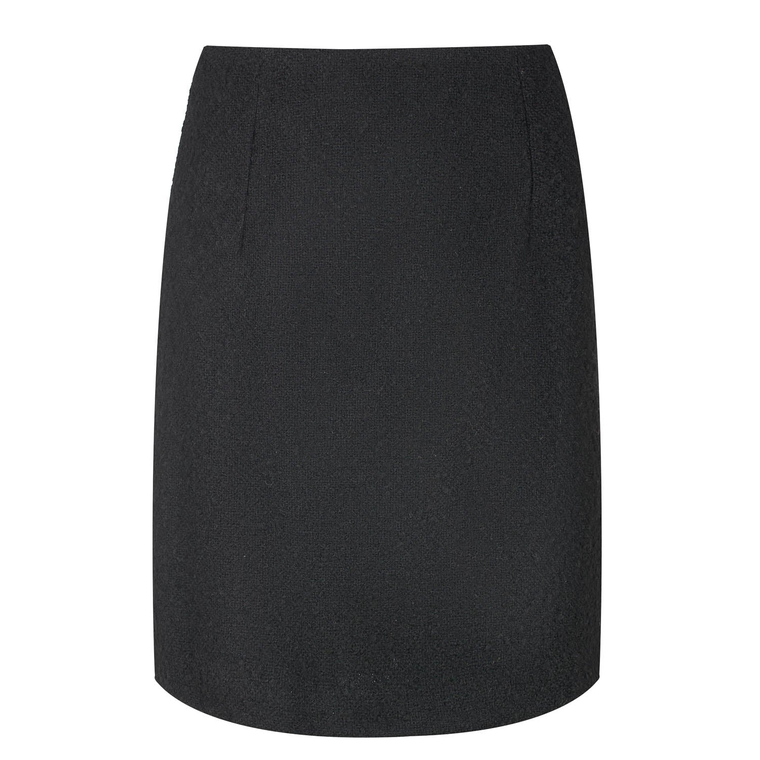 Conquista Women's Black Boucle Wool Coat Fabric Mini Skirt In Black