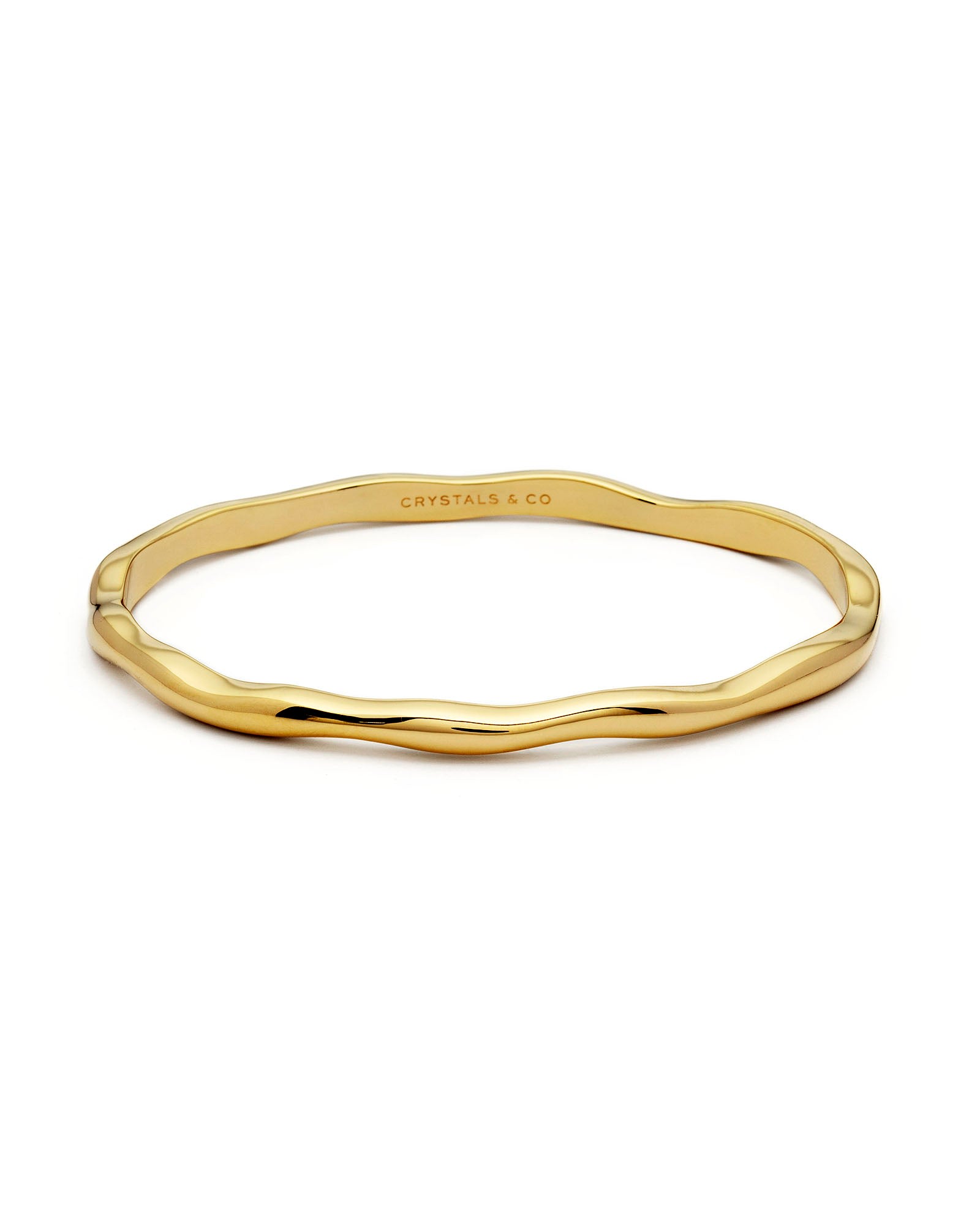 Women’s Gold Full Wave Bangle Crystals and Co