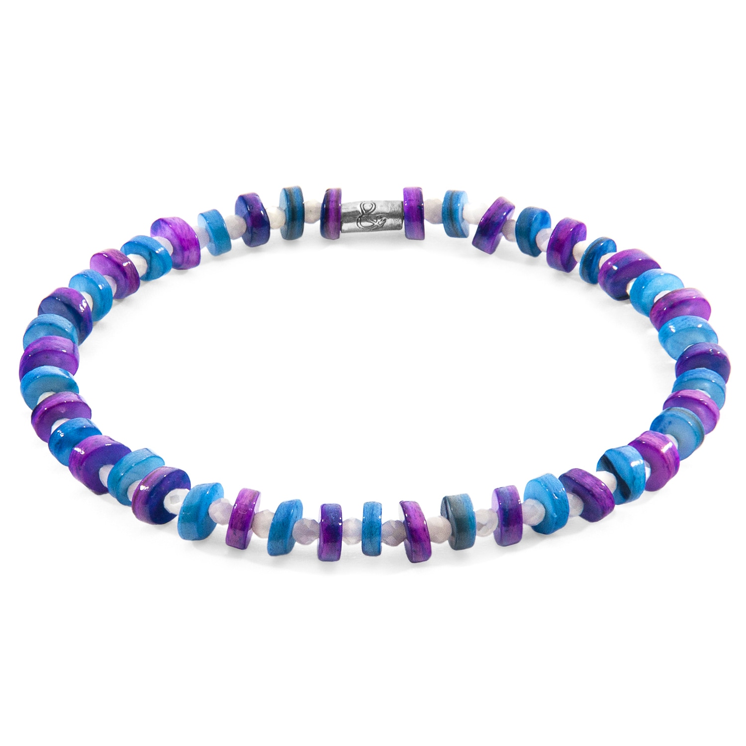 Anchor & Crew Women's Blue Alice Silver & Freshwater Shell Skinny Bracelet In Blue