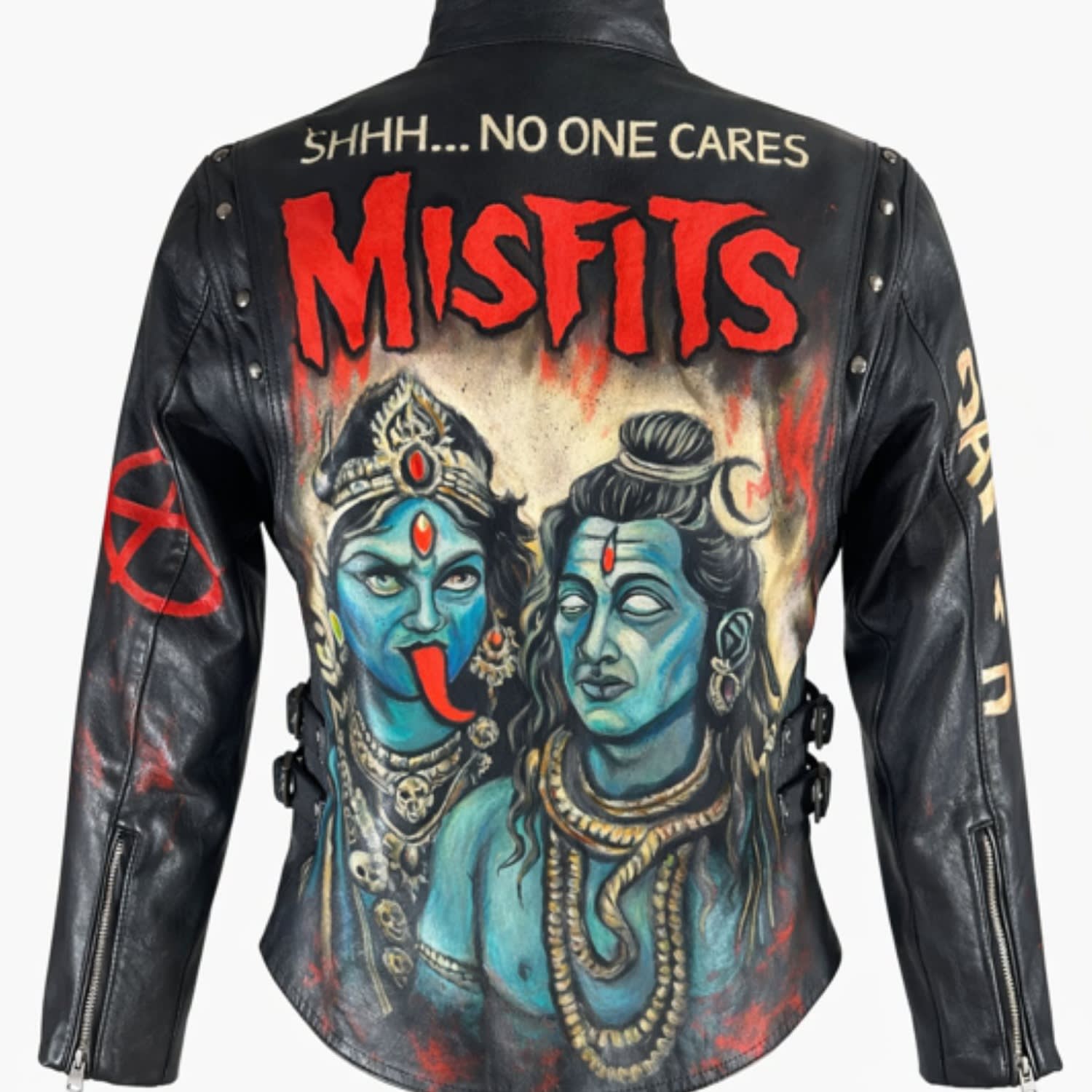 Zasta Studio Women's Misfits X Divinity Hand-painted Woman Biker Jacket In Multi