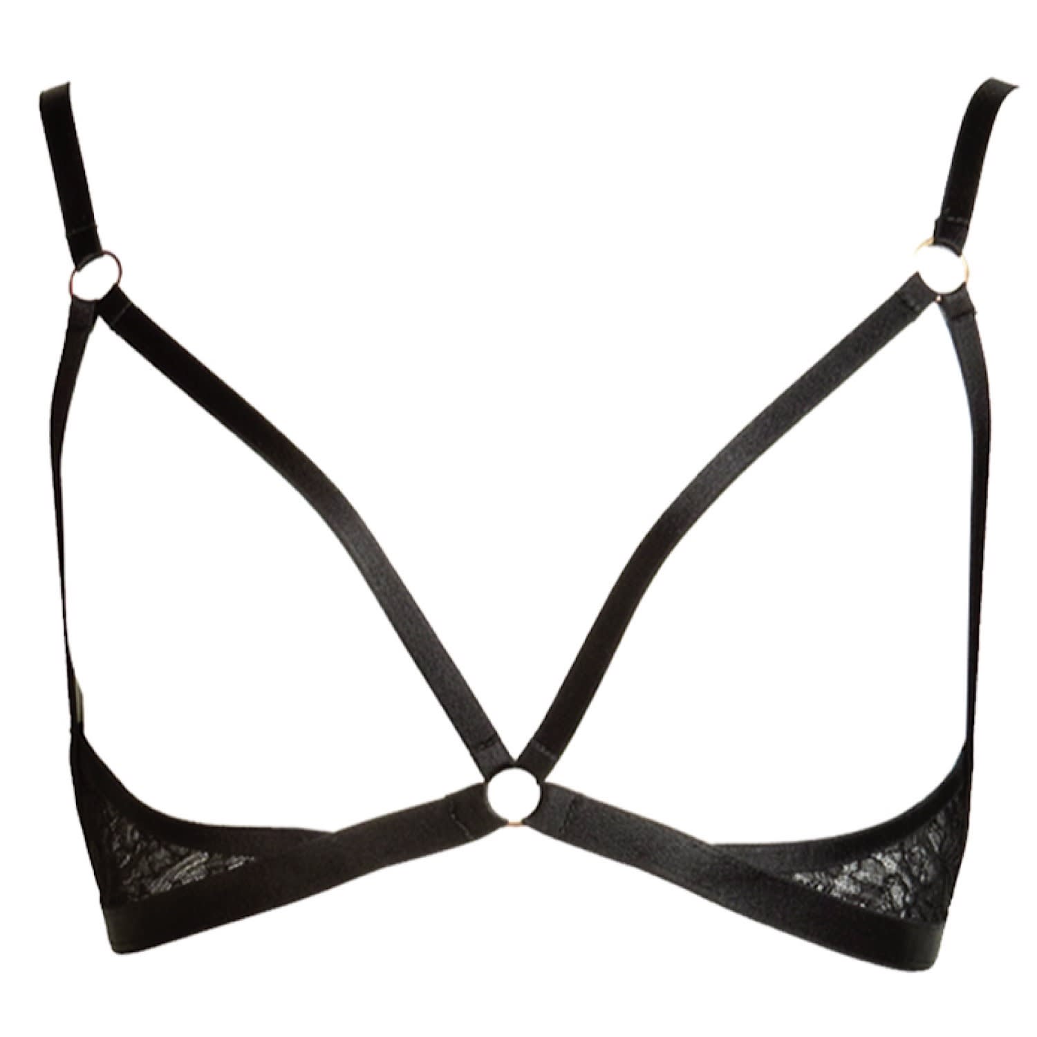 Montana Leather Open Cup Harness Bra, Something Wicked