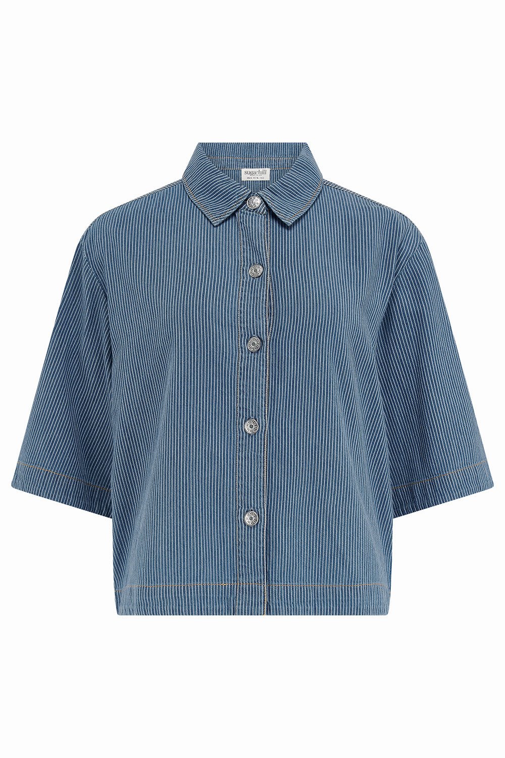 Women's Amity Jacket Blue Stripe Denim | Large | Sugarhill Brighton