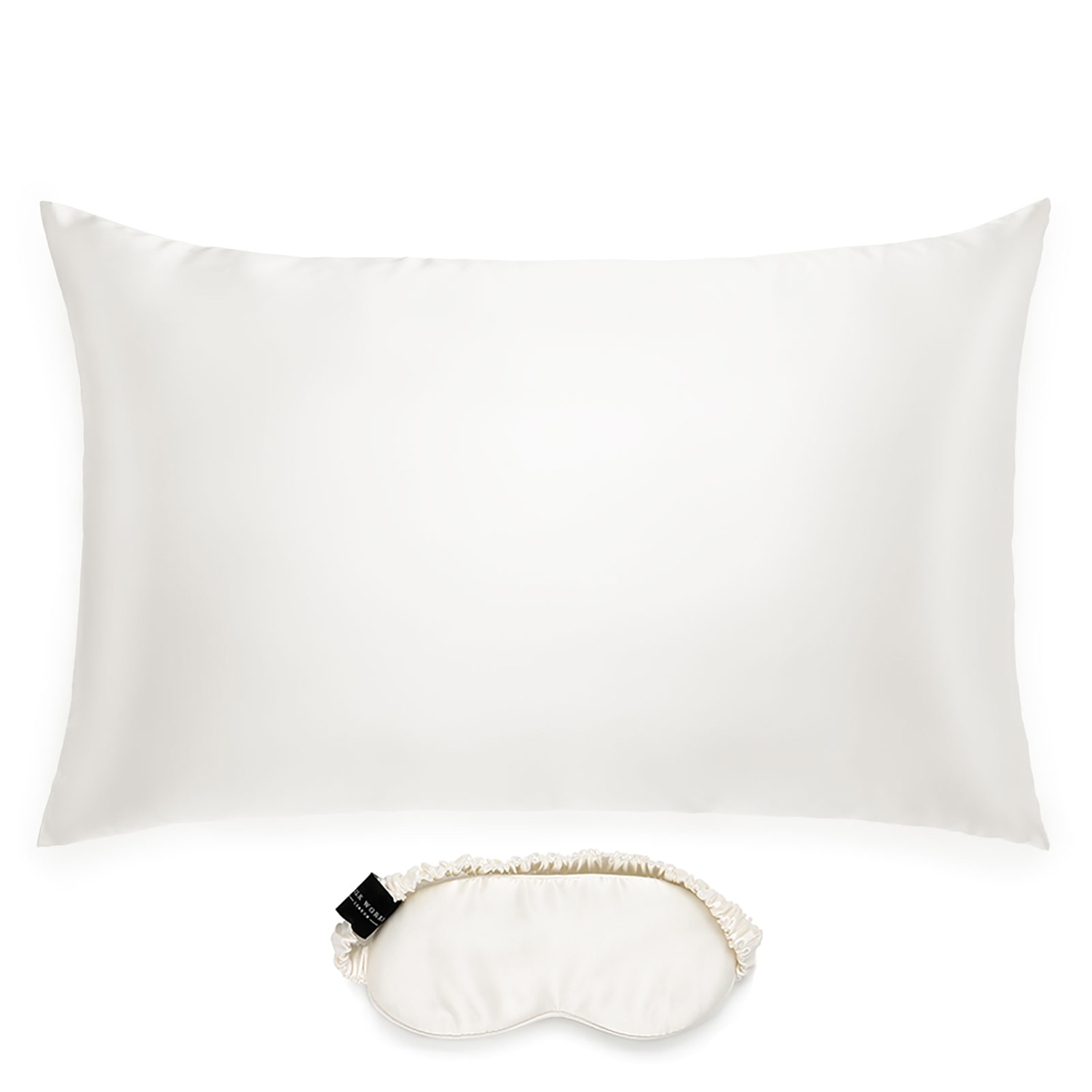 Silk Works White Ivory Mulberry Silk Pillowcase And Eye Mask Set In White