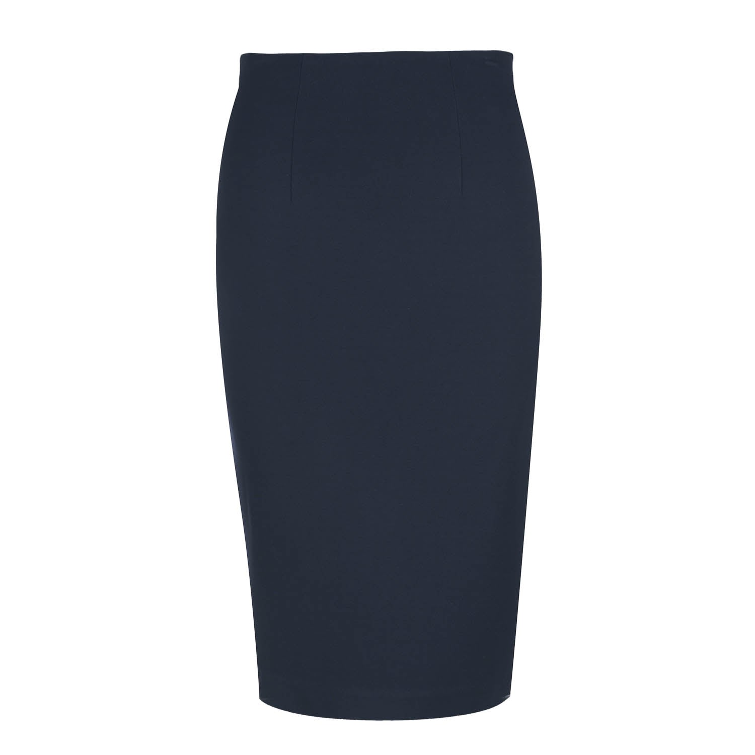 Conquista Women's Blue Elegant Midi Pencil Skirt In Punto Di Roma In Blue