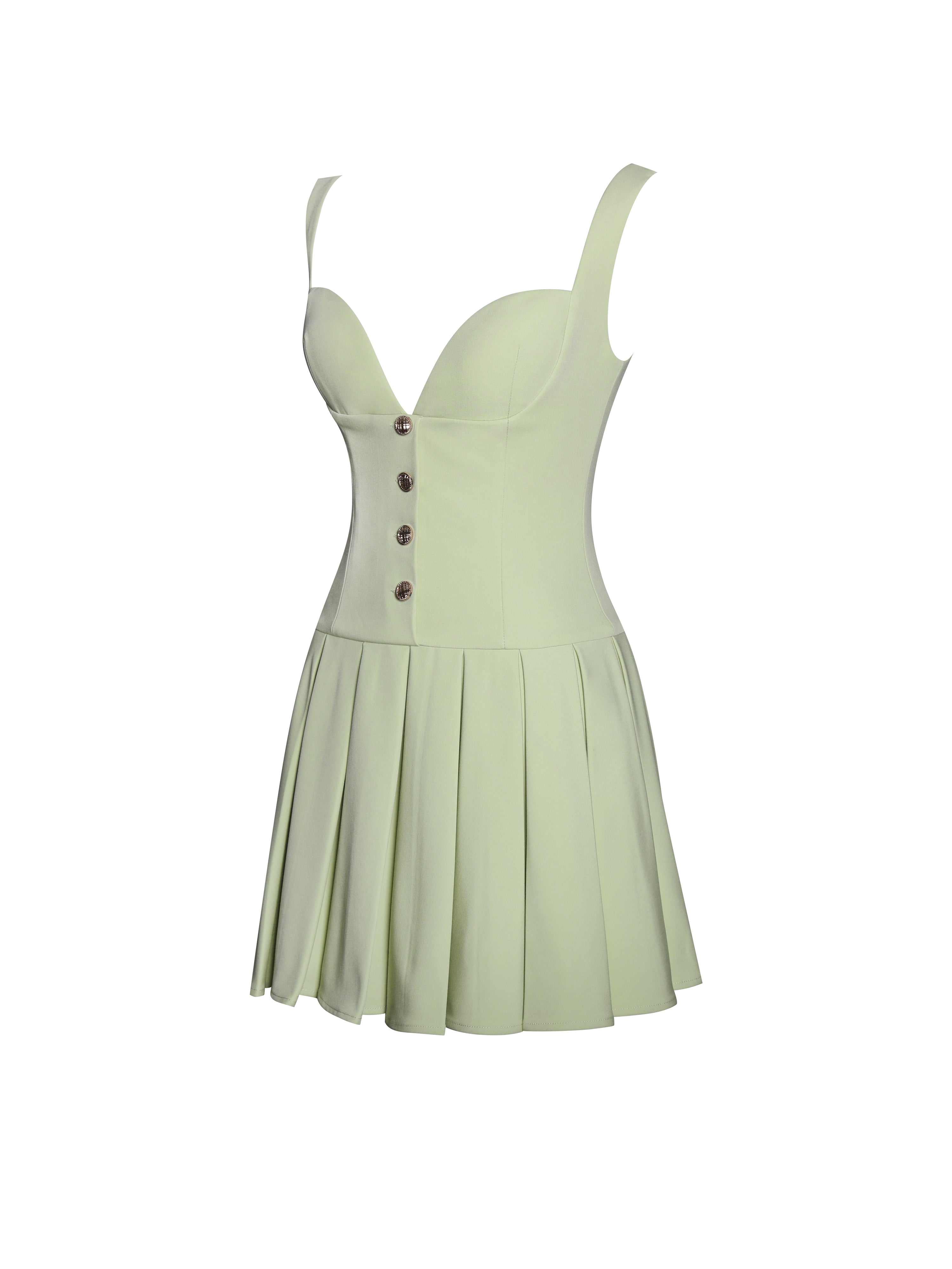 Tala Pistachio Green Sleeveless Pleated Preppy Mini Dress | Miss Circle New  York | Wolf & Badger