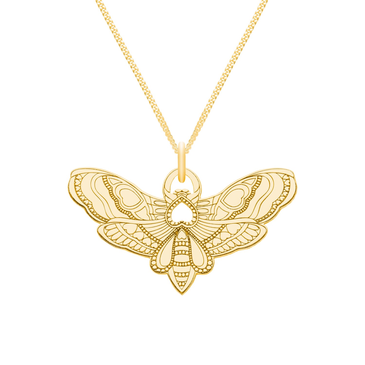 Cartergore Women's Medium Gold Moth Pendant Necklace In Gold