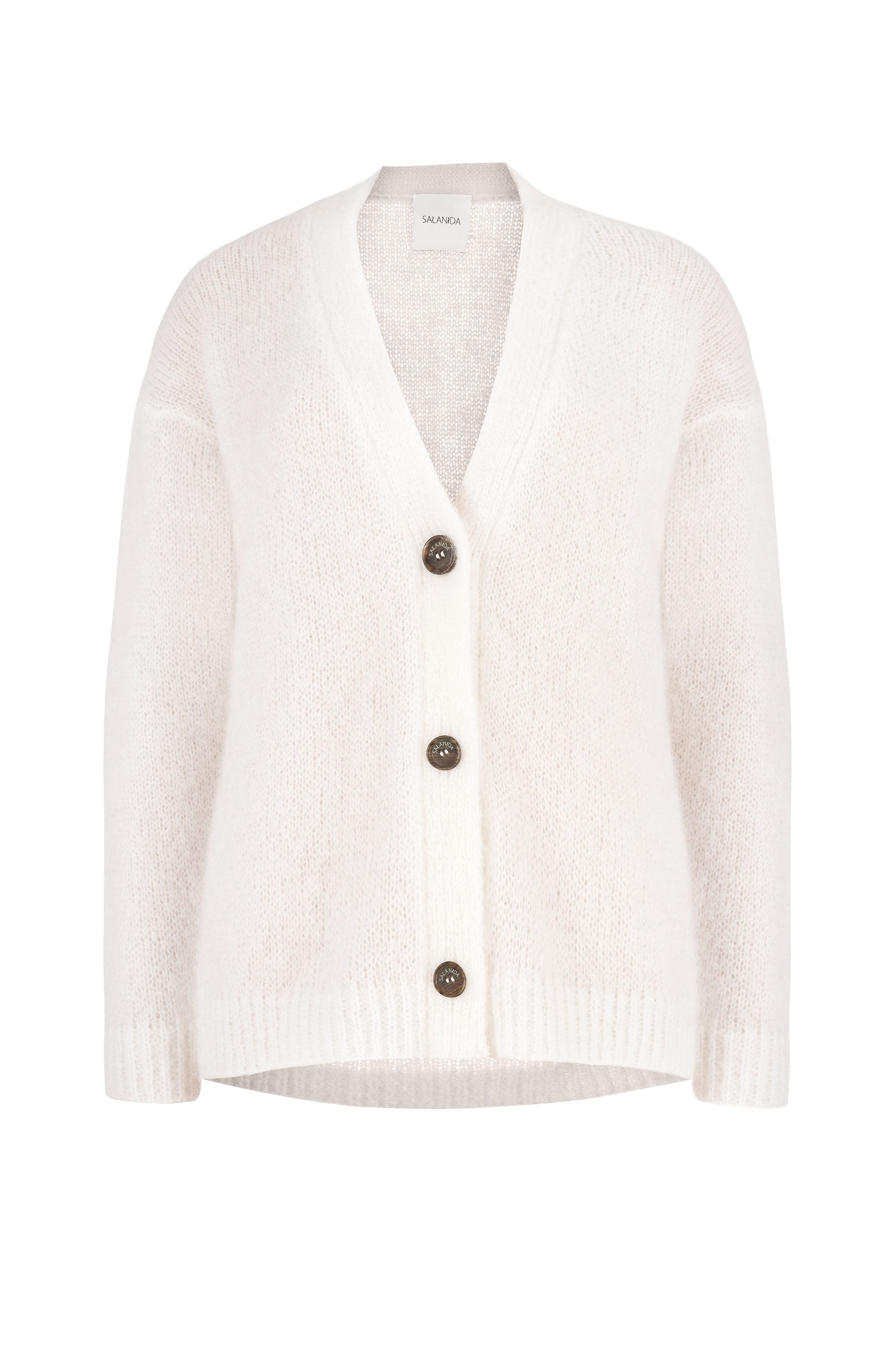 Salanida Women's Melody Mohair Cardigan White
