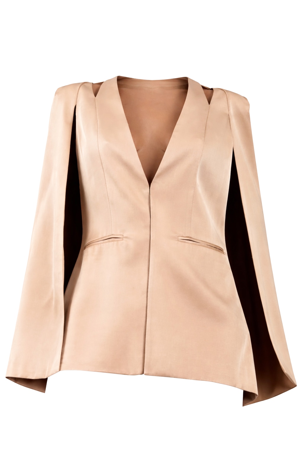 Women's Gold Medinah Cape Blazer In Gilded Beige | Small | Zafur