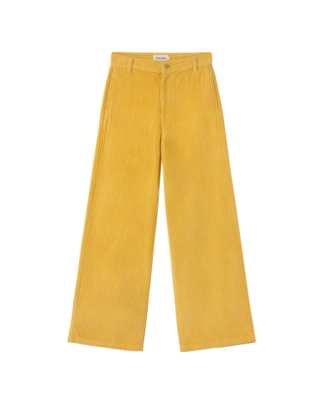 Thinking Mu Women's Yellow High Rise Corduroy Karina Pants In Yellow
