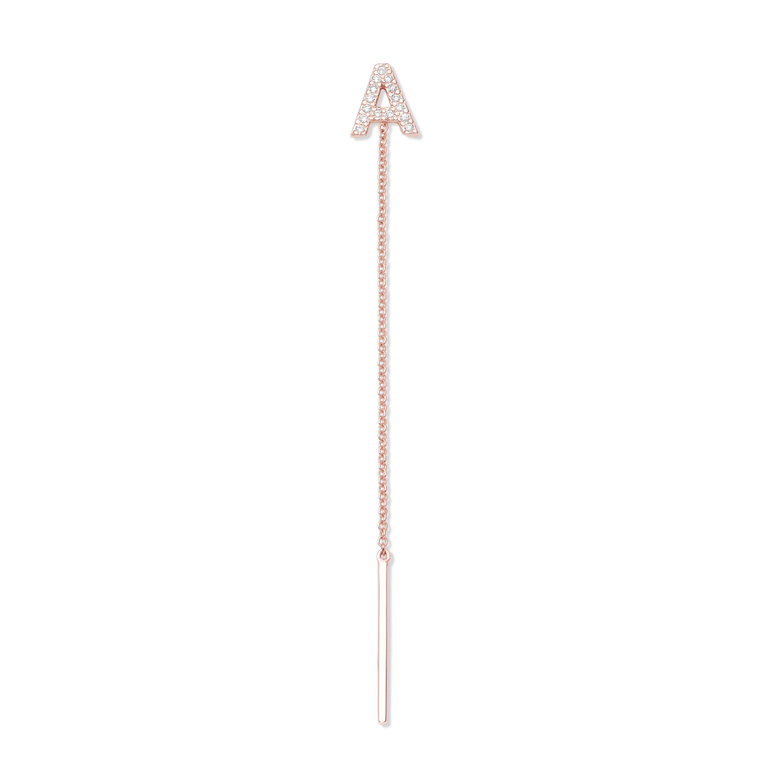 Women’s Joujou Diamond A-Z Stud Drop - Rose Gold Caye Joaillier