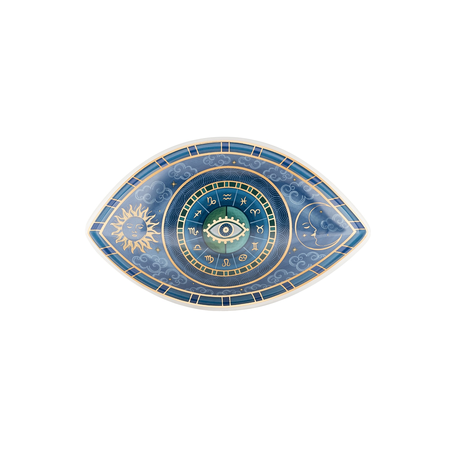 Karma And Luck Blue / Yellow / Orange Celestial Unity - Evil Eye Ceramic Wall Blessing