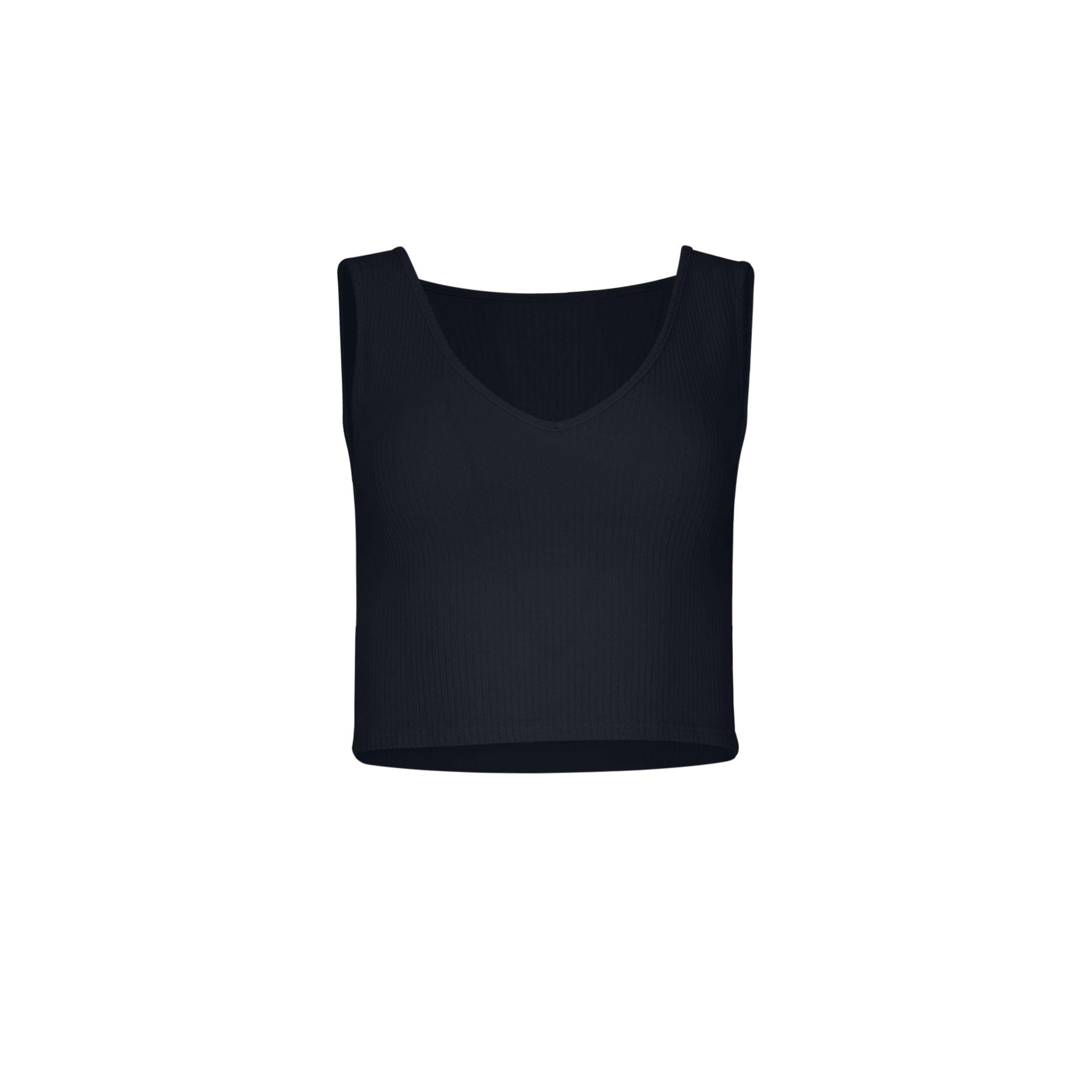 Women’s Greyson Cropped Rib Cotton Tank - Black Extra Small Lezat