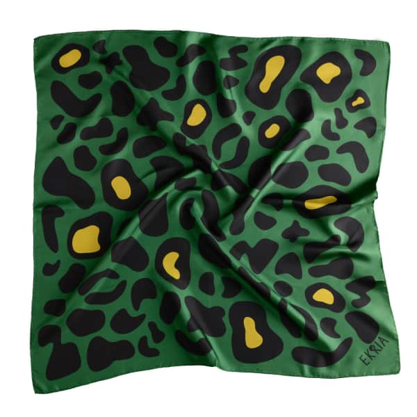 EKRIA Animal Print Scarf Nile Green Large