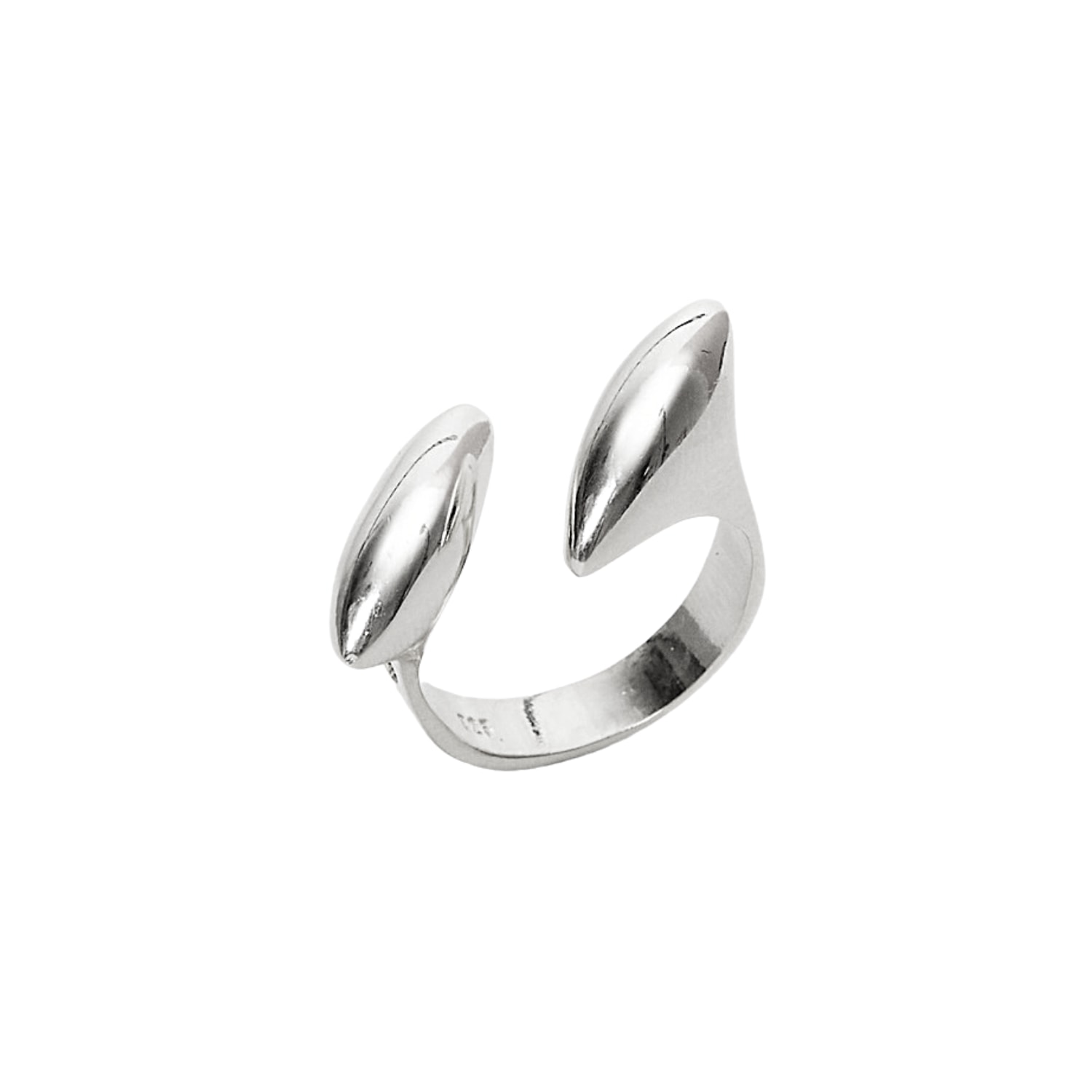 Spero London Women's Double Marquise Sterling Silver Adjustable Ring - Silver In White