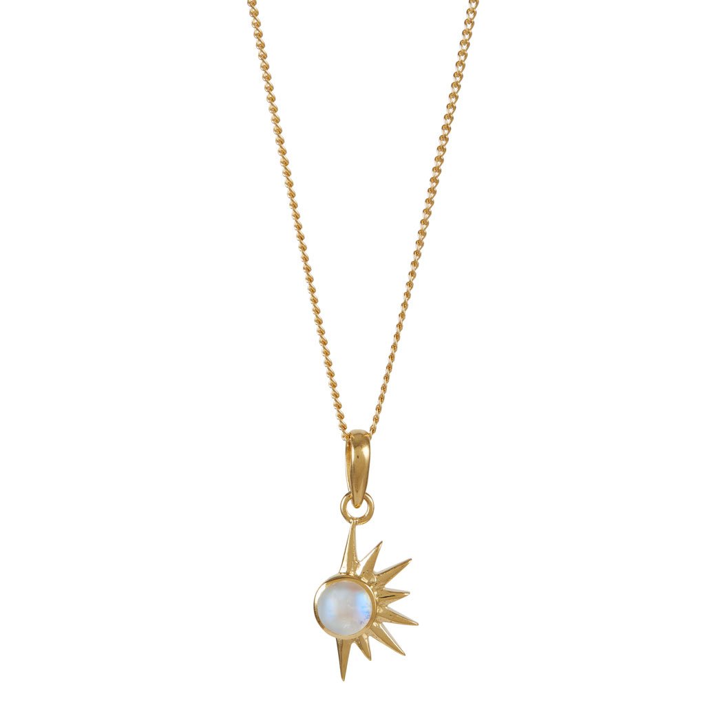 Women’s Total Eclipse Gold Vermeil Necklace - Moonstone Charlotte’s Web Jewellery