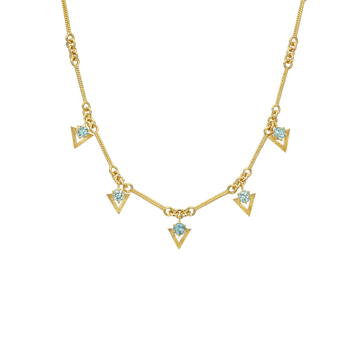 Zoe And Morgan Women's Gold / Blue Hyacinth Necklace Gold Blue Apatite