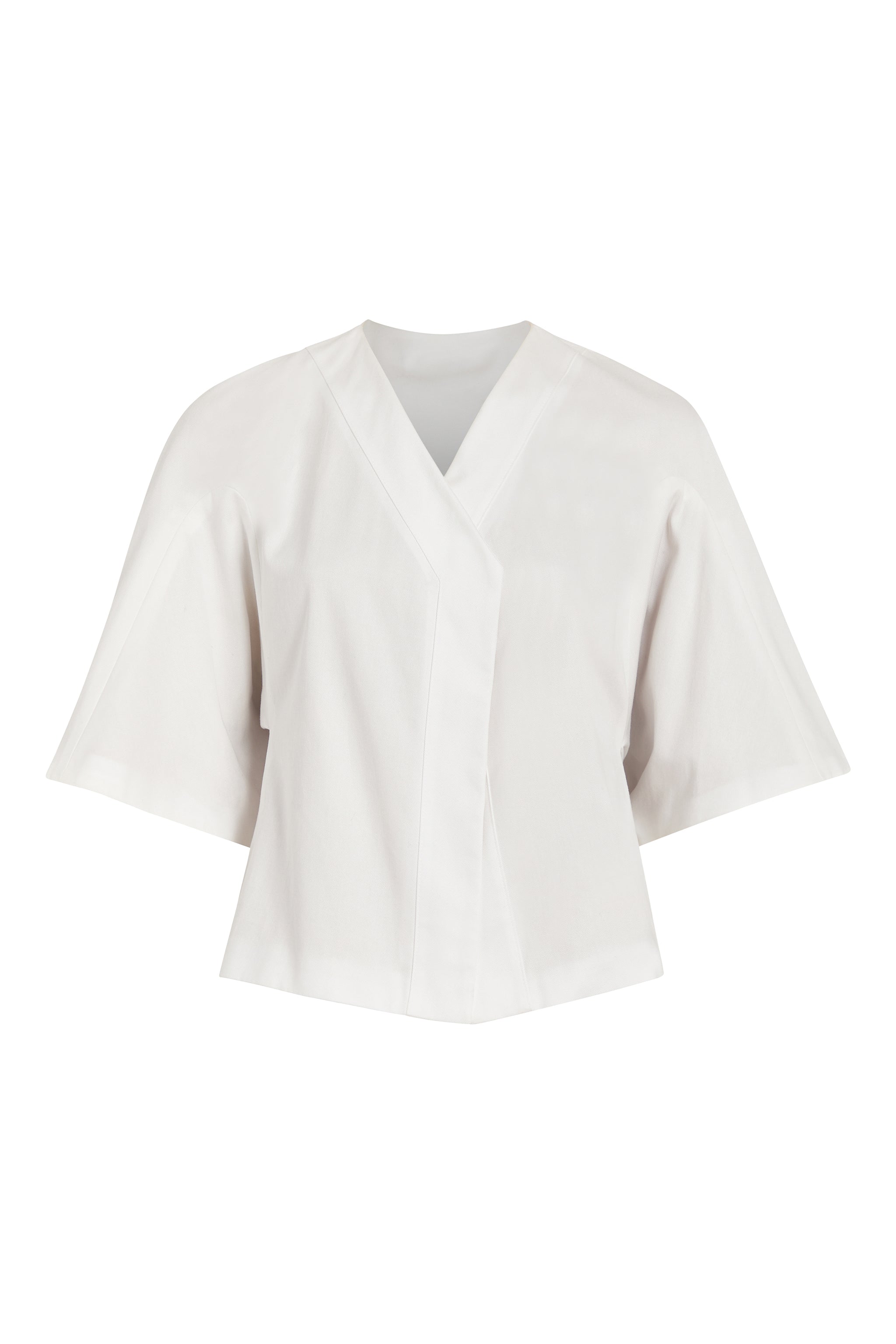 Niran Women's Cami White Twill Cropped Jacket In White