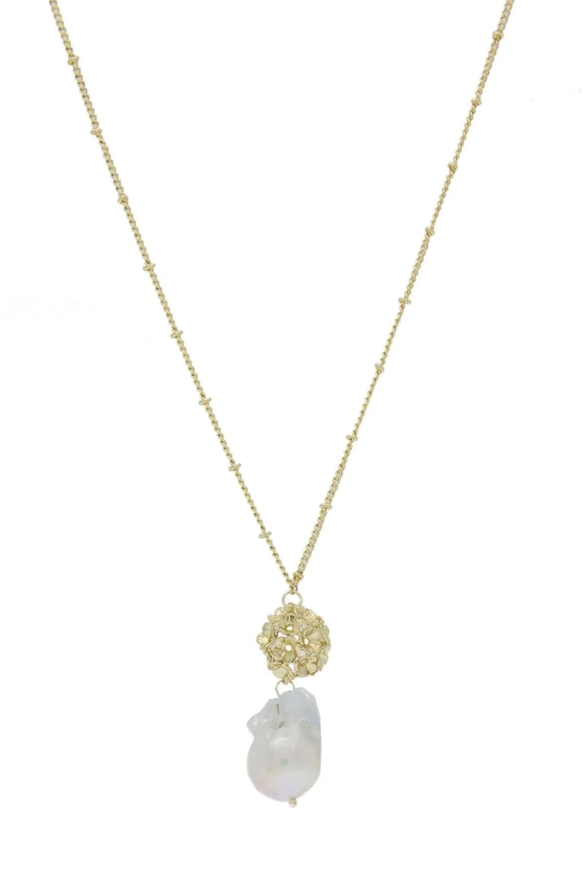 Saachi Women's White Baroque Garden Necklace In White