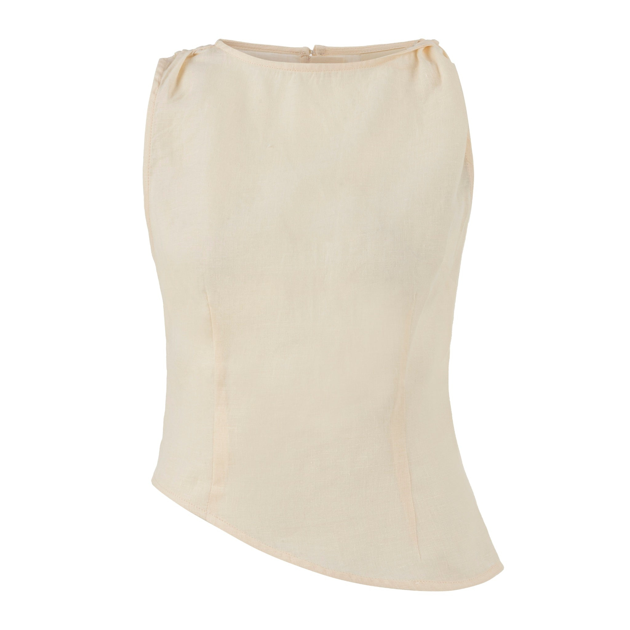 Dor Raw Luxury Women's Neutrals In Retrospect Linen Blouse - Vanilla