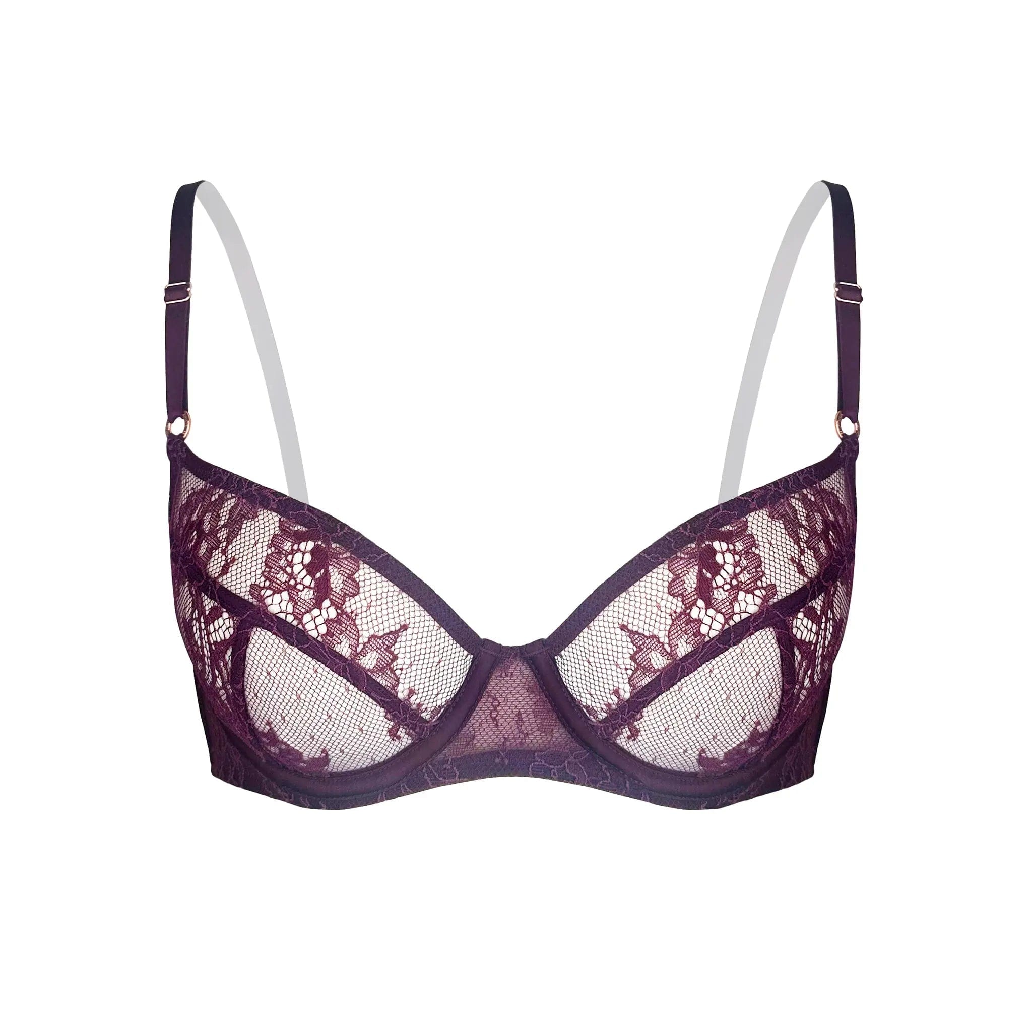 Monique Morin Lingerie Women's Pink / Purple Moonstruck Balconette Bra Velvet In Pink/purple