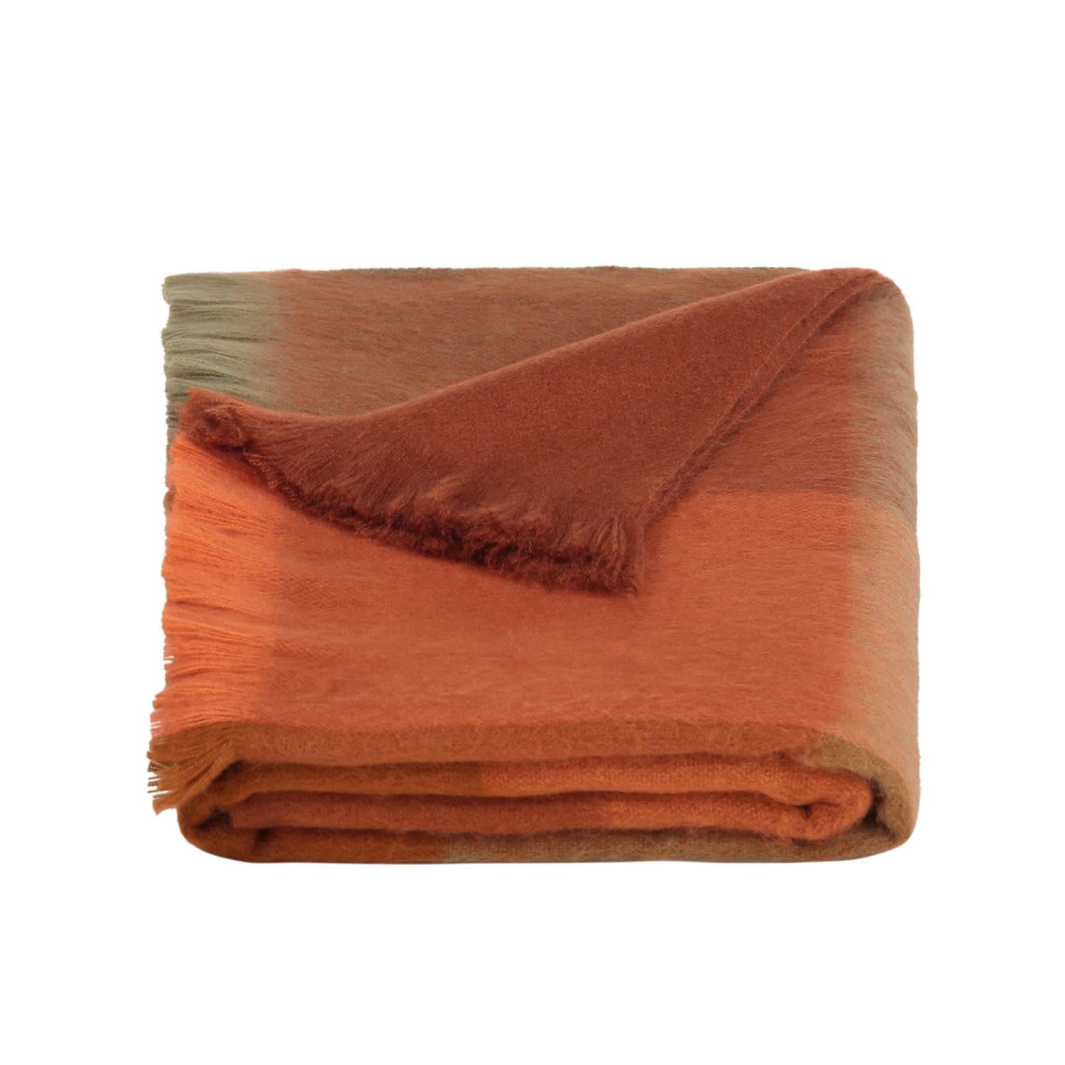 Alpaca Loca Women's Orange / Brown Scarf/shawl Blocked Cinnamon/terracotta/brown Alpaca Wool In Multi