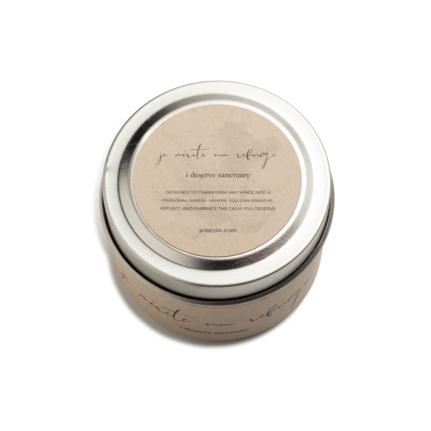 Je Mérite (i Deserve) White I Deserve Sanctuary - Black Cardamom & Leather 2 oz Travel Candle In Neutral