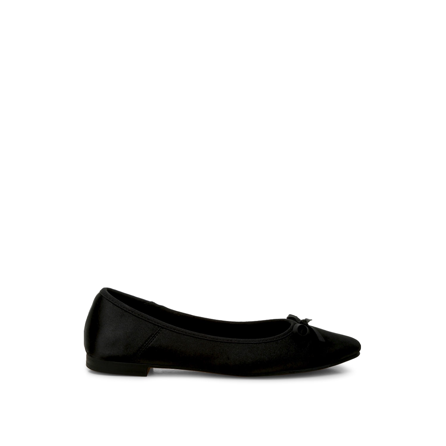 Rag & Co Fearless Satin Bow Embellished Ballerinas In Black