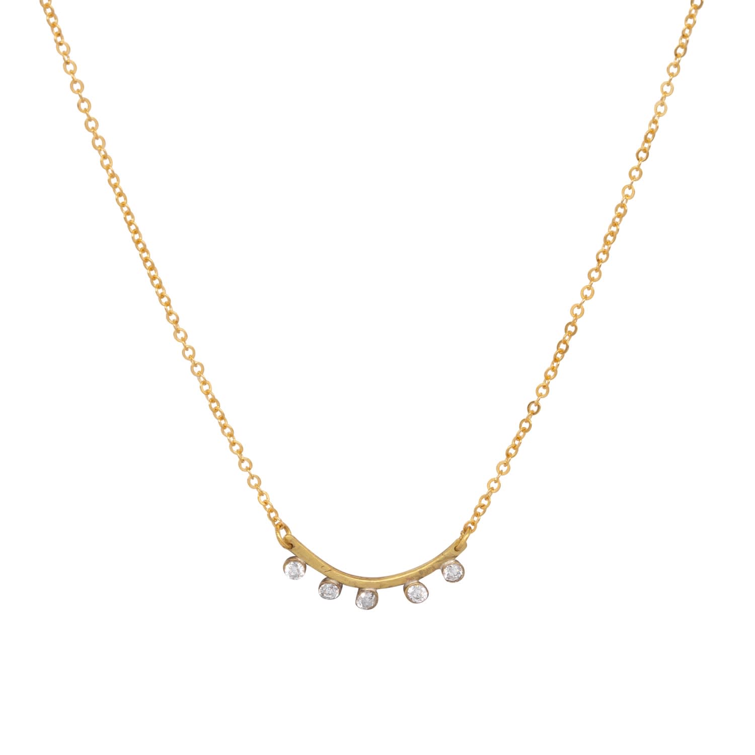 gold smile bar necklace