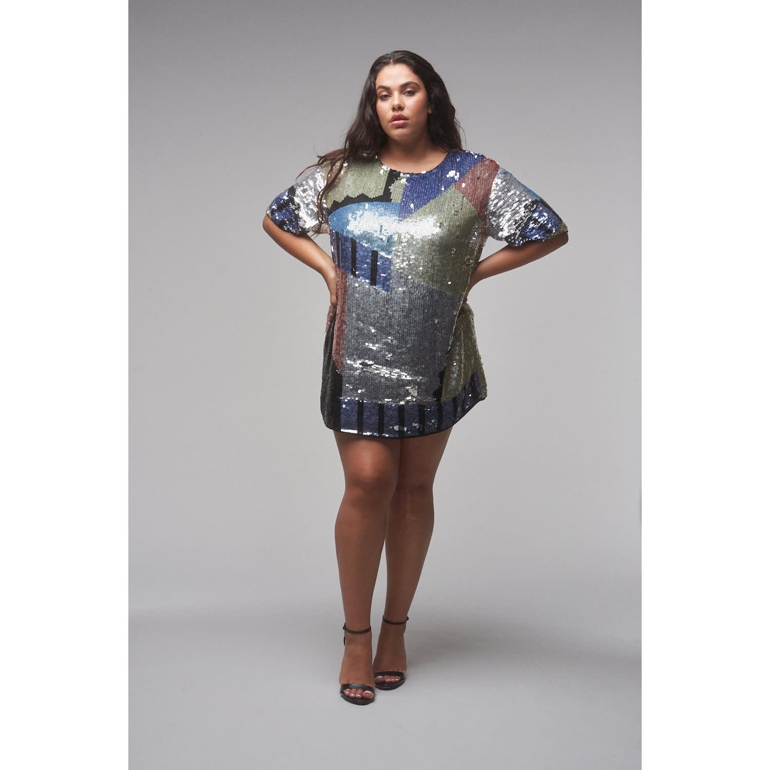 NTWRK - Louis Vuitton Sequin Printed T-Shirt Dress